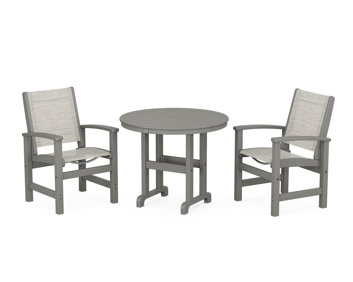 Coastal 3-Piece Round Dining Set