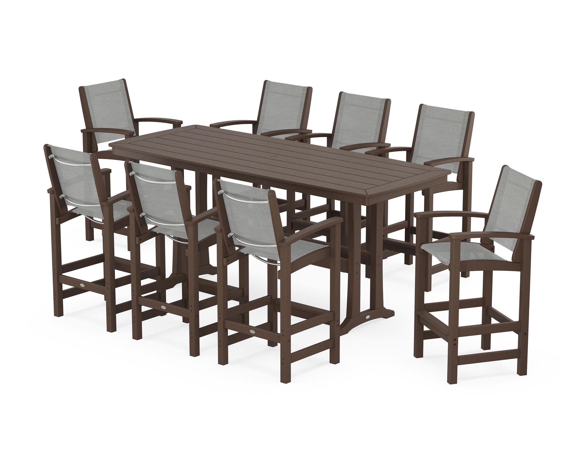 Coastal 9-Piece Bar Set with Trestle Legs