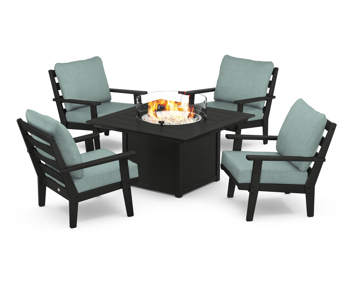 Grant Park 5-Piece Deep Seating Conversation Set with Fire Pit Table