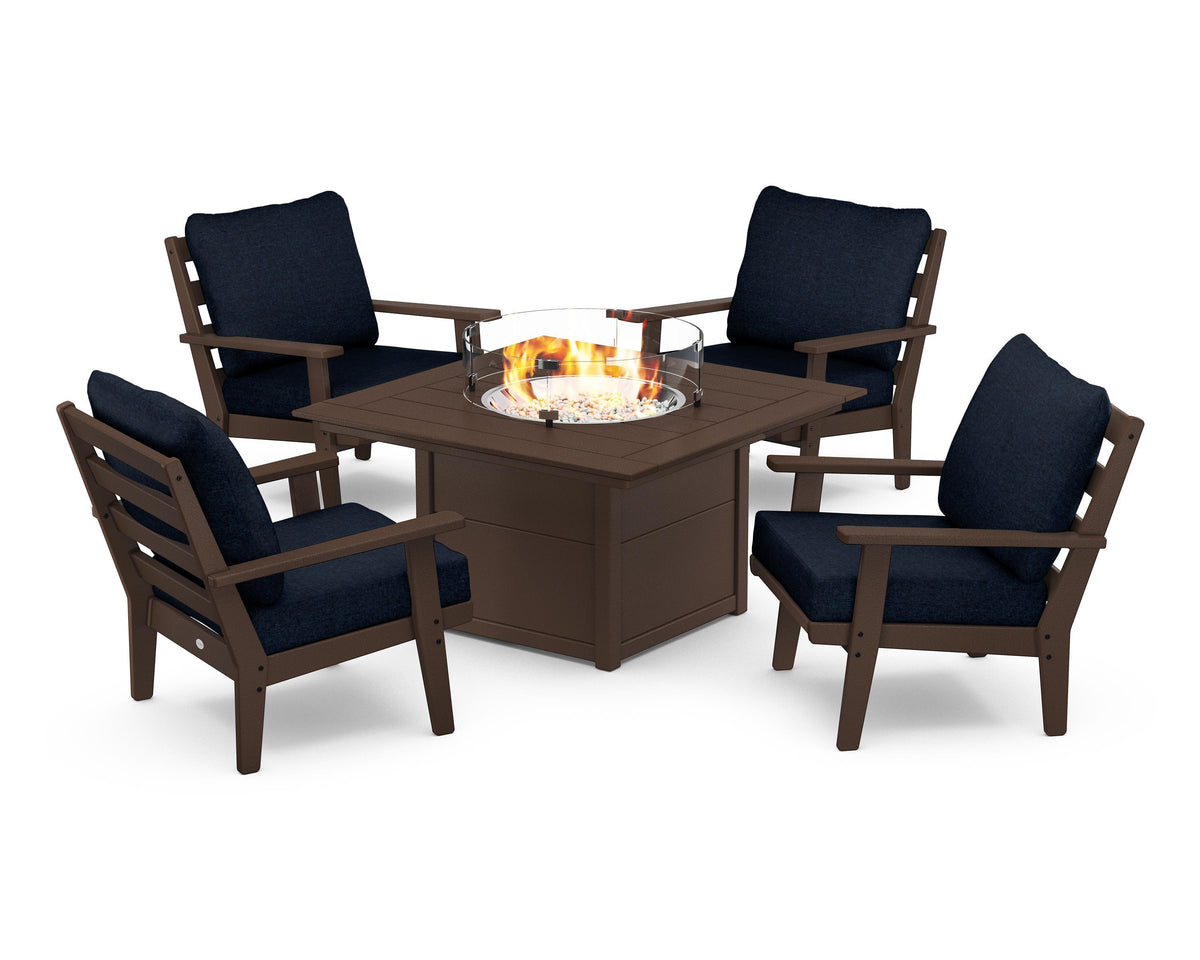 Grant Park 5-Piece Deep Seating Conversation Set with Fire Pit Table