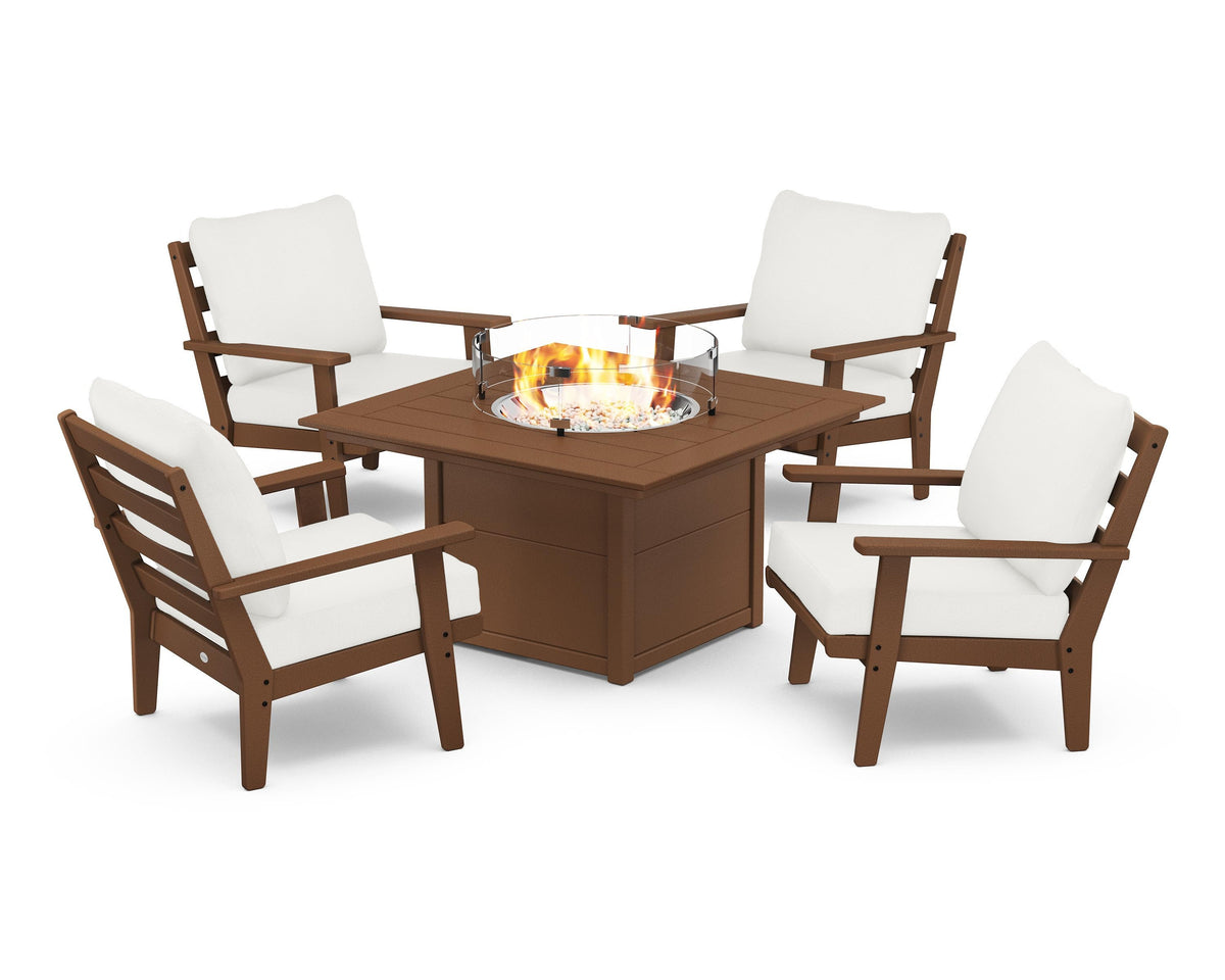 Grant Park 5-Piece Deep Seating Conversation Set with Fire Pit Table
