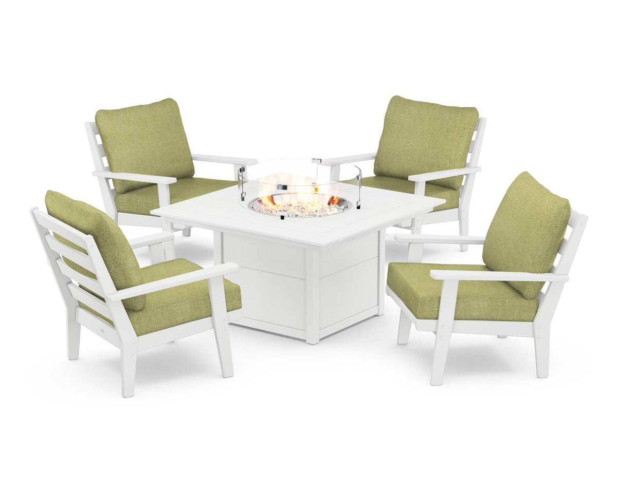 Grant Park 5-Piece Deep Seating Conversation Set with Fire Pit Table