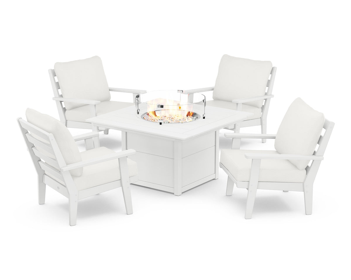 Grant Park 5-Piece Deep Seating Conversation Set with Fire Pit Table