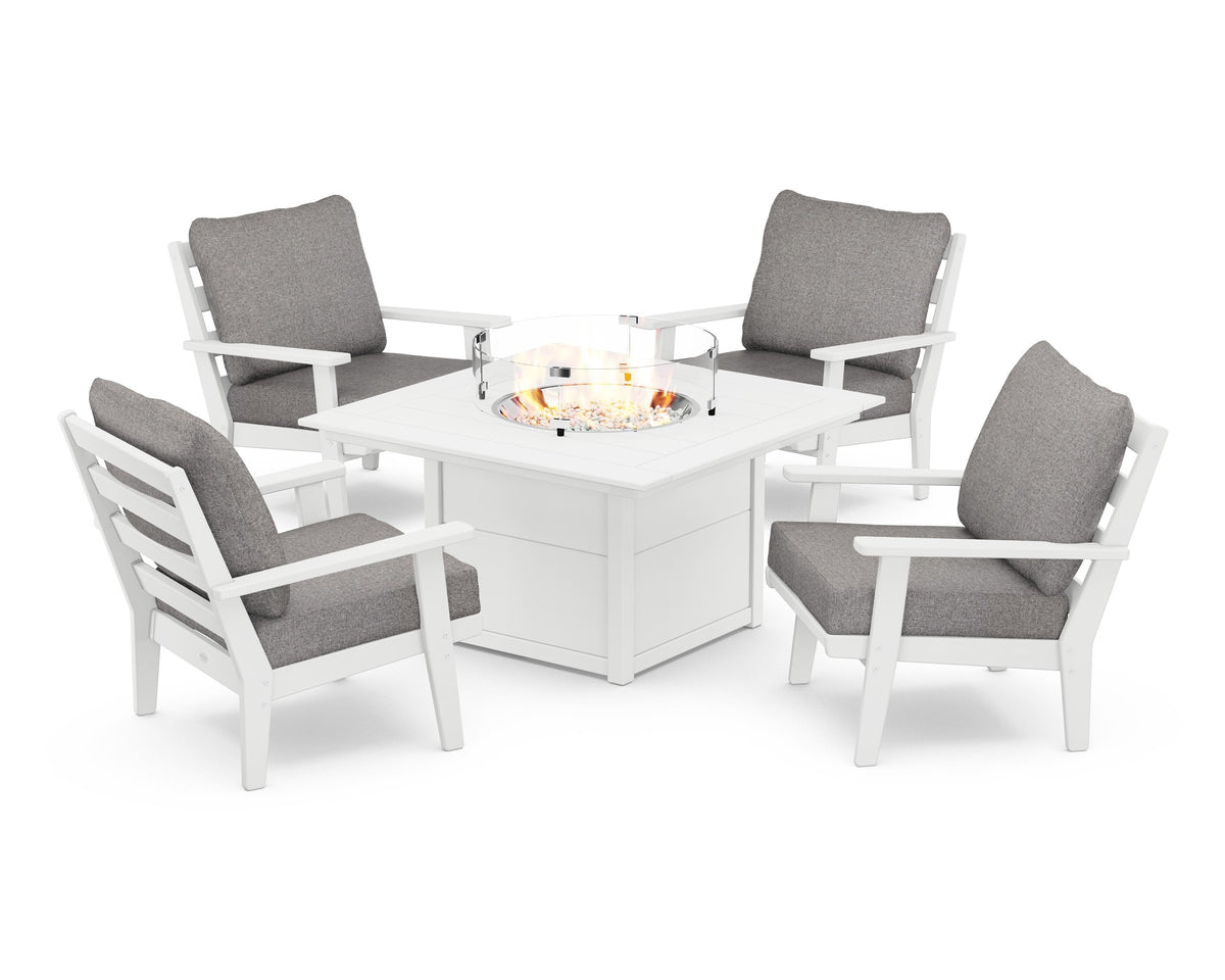 Grant Park 5-Piece Deep Seating Conversation Set with Fire Pit Table