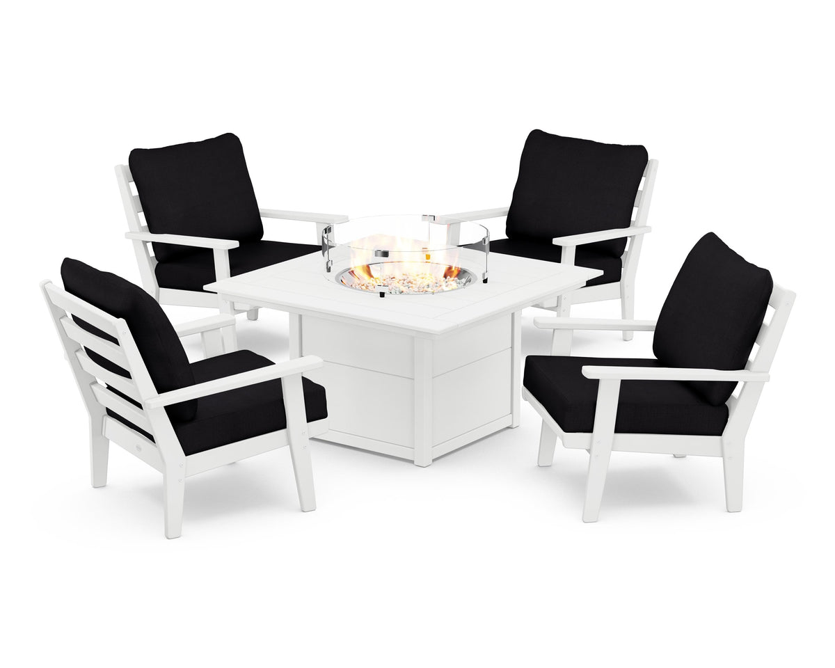 Grant Park 5-Piece Deep Seating Conversation Set with Fire Pit Table