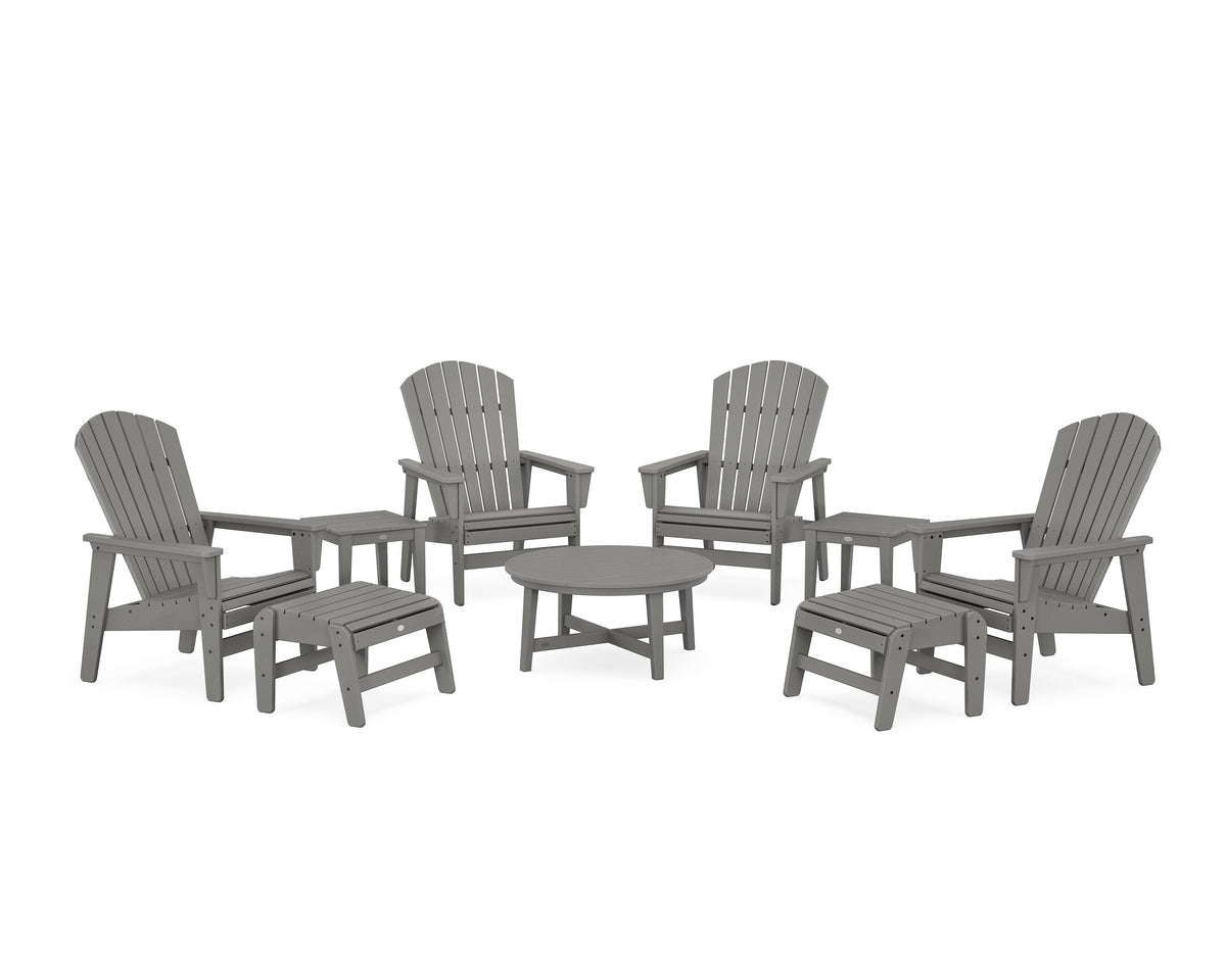 Nautical Grand Upright Adirondack 9-Piece Conversation Set