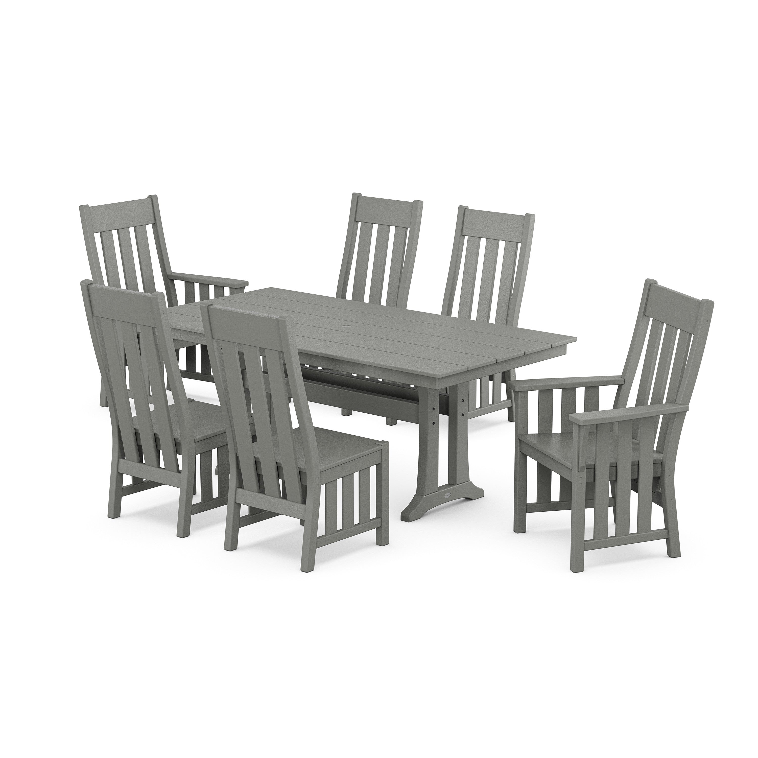 Acadia 7-Piece Farmhouse Dining Set with Trestle Legs