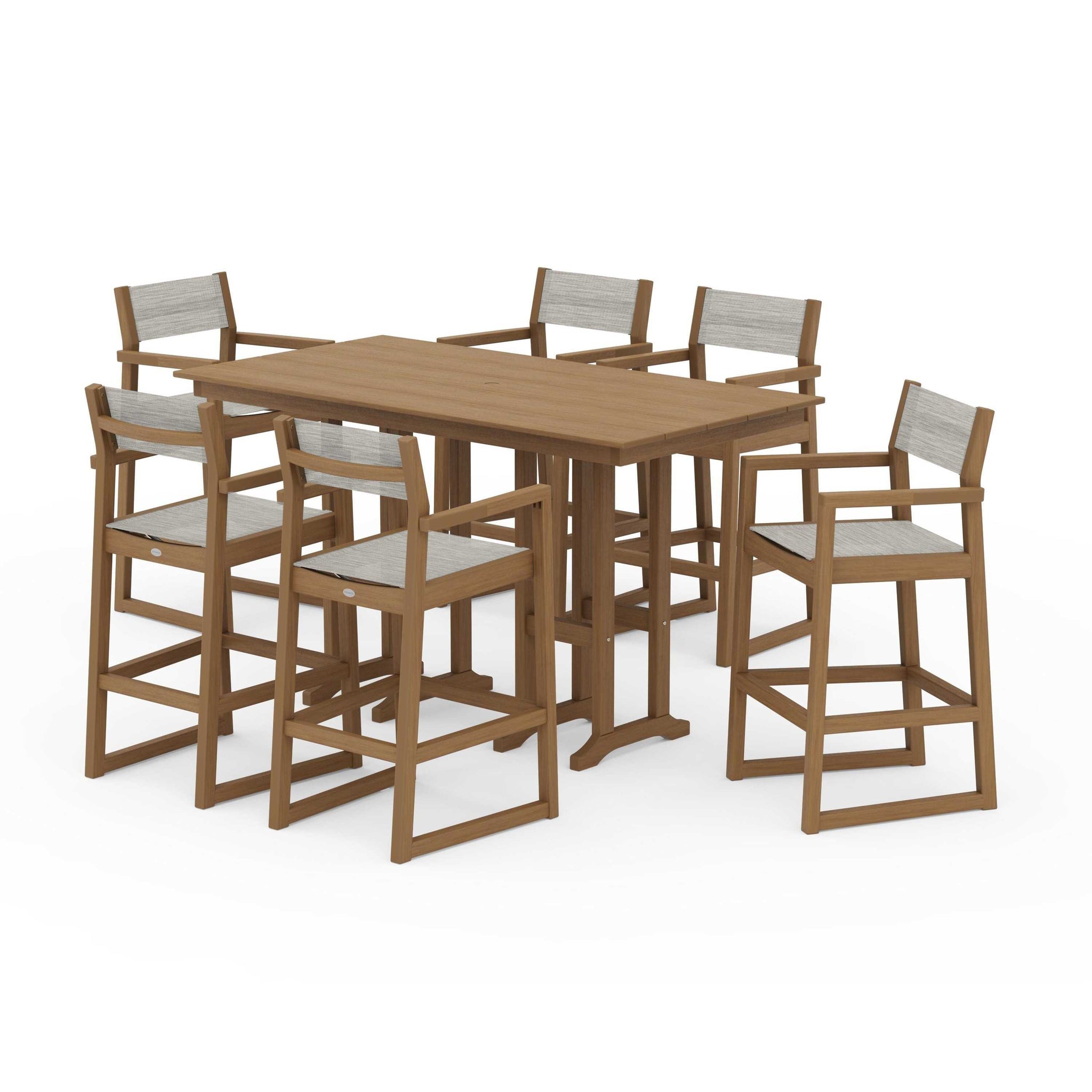 EDGE Sling Arm Chair 7-Piece Farmhouse Bar Set