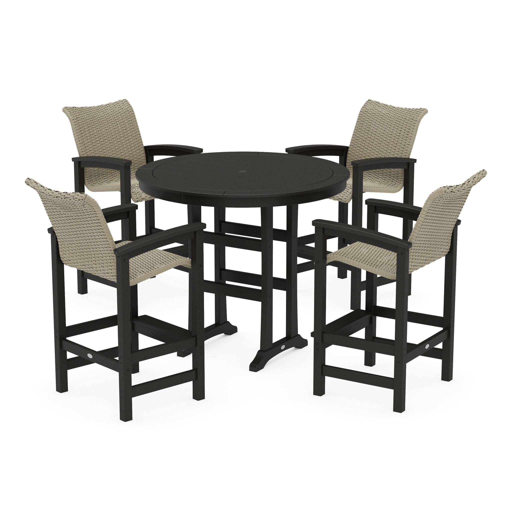 Coastal Woven 5-Piece Round Bar Set