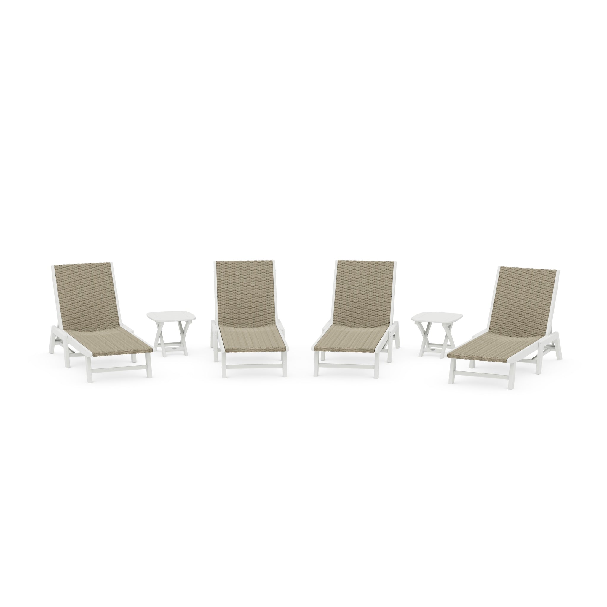 6- Piece Coastal Woven Chaise Chaise Lounge Set