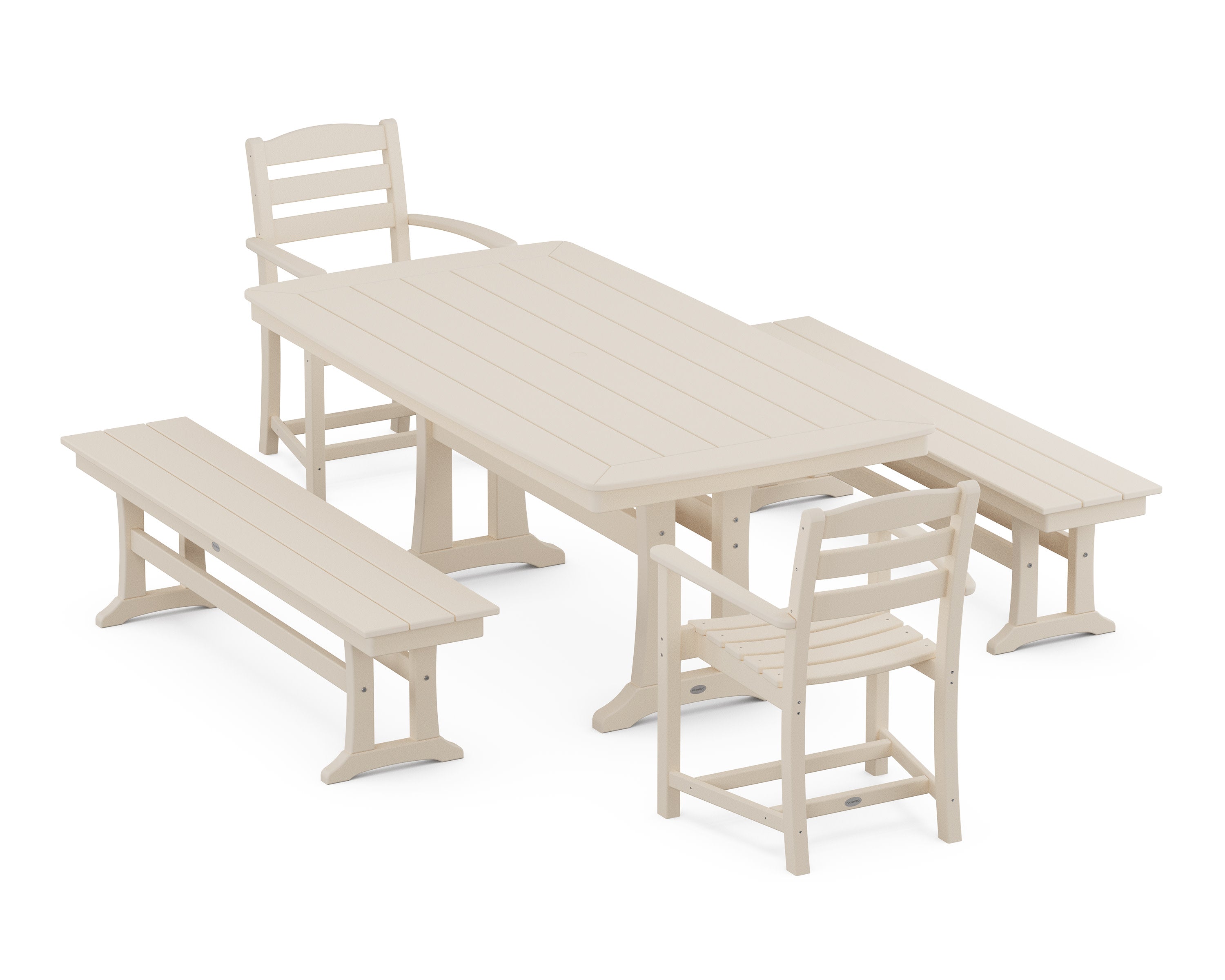 La Casa Cafe 5-Piece Dining Set with Trestle Legs