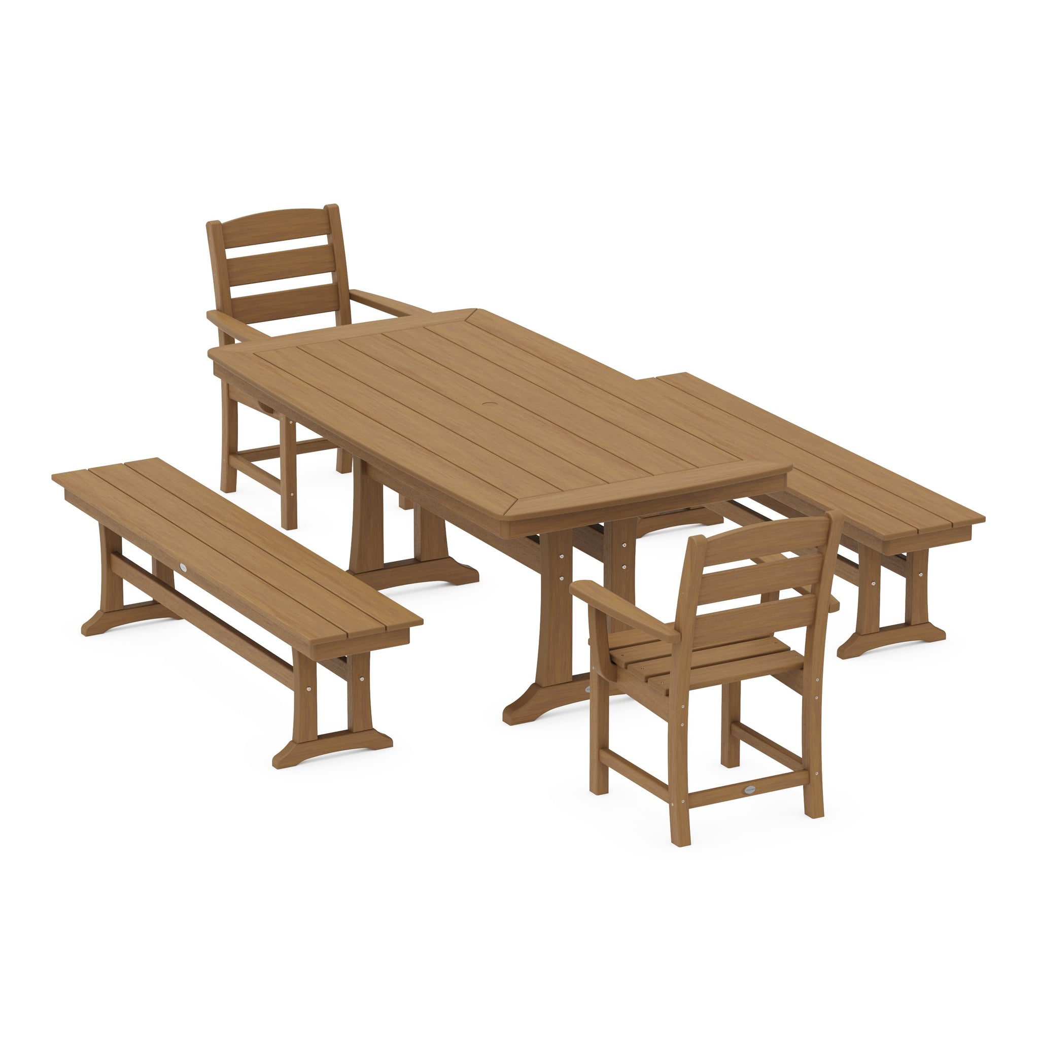 Lakeside 5-Piece Dining Set with Trestle Legs