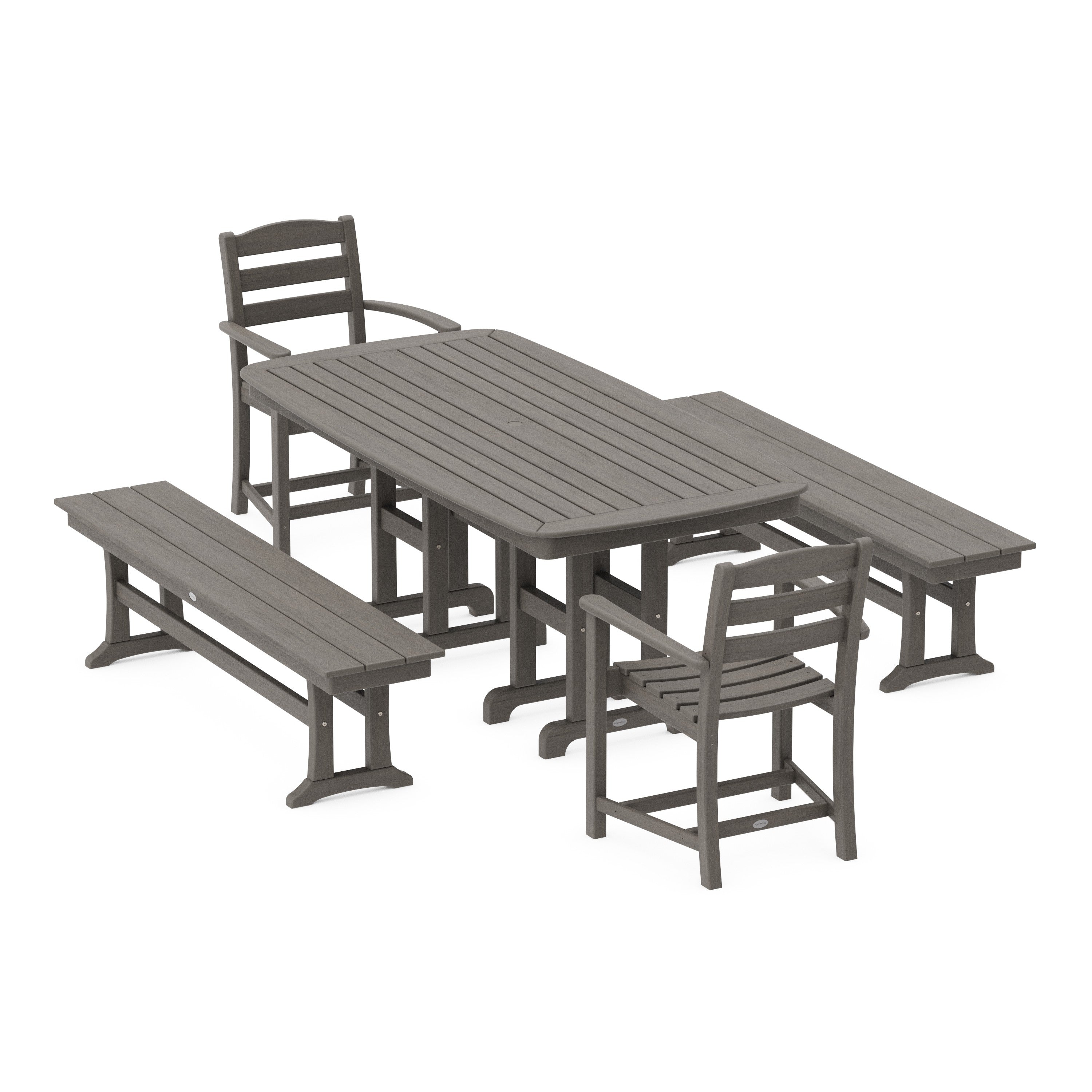 La Casa Café 5-Piece Dining Set with Benches
