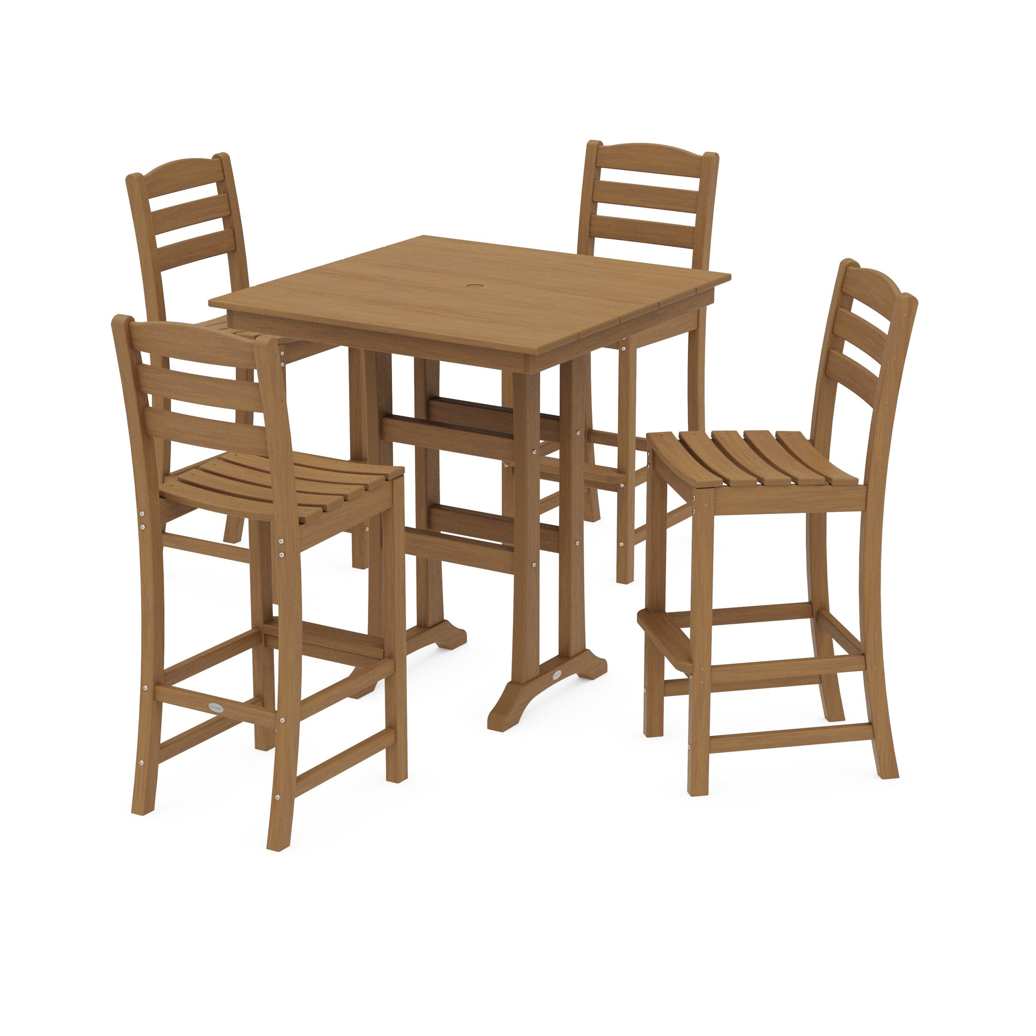 La Casa Café 5-Piece Farmhouse Trestle Bar Set