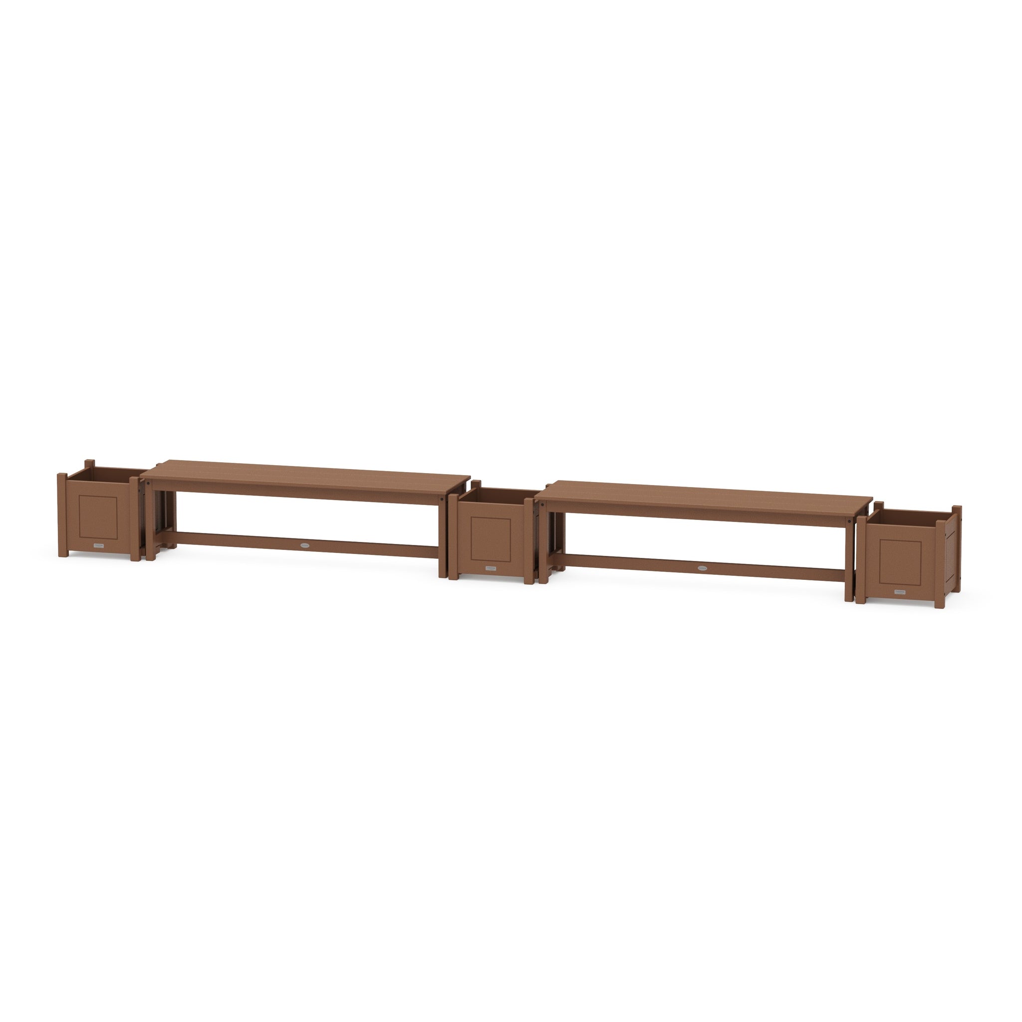 60" Country Living Straight Double Planter Bench Set