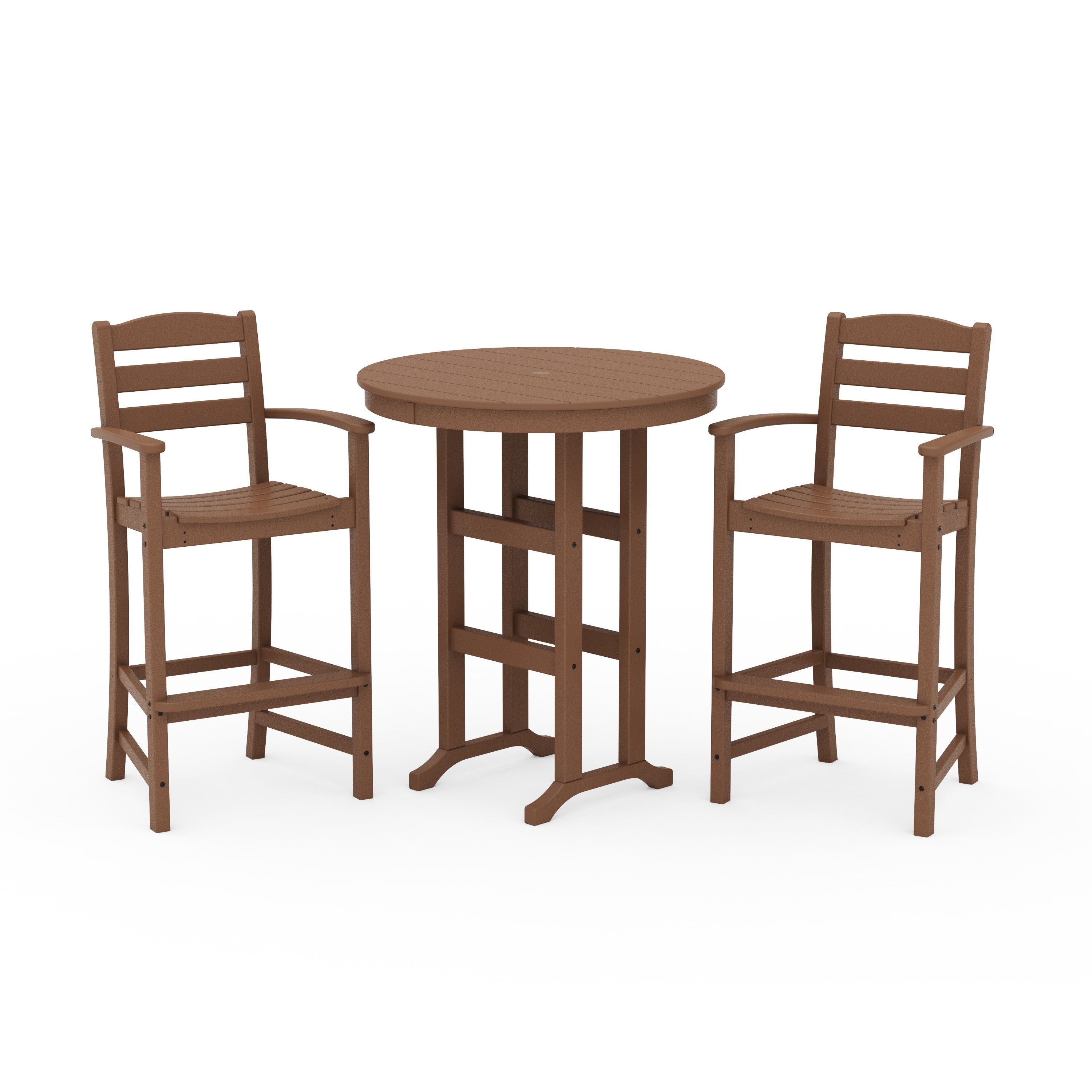 La Casa Café 3-Piece Round Farmhouse Bar Set