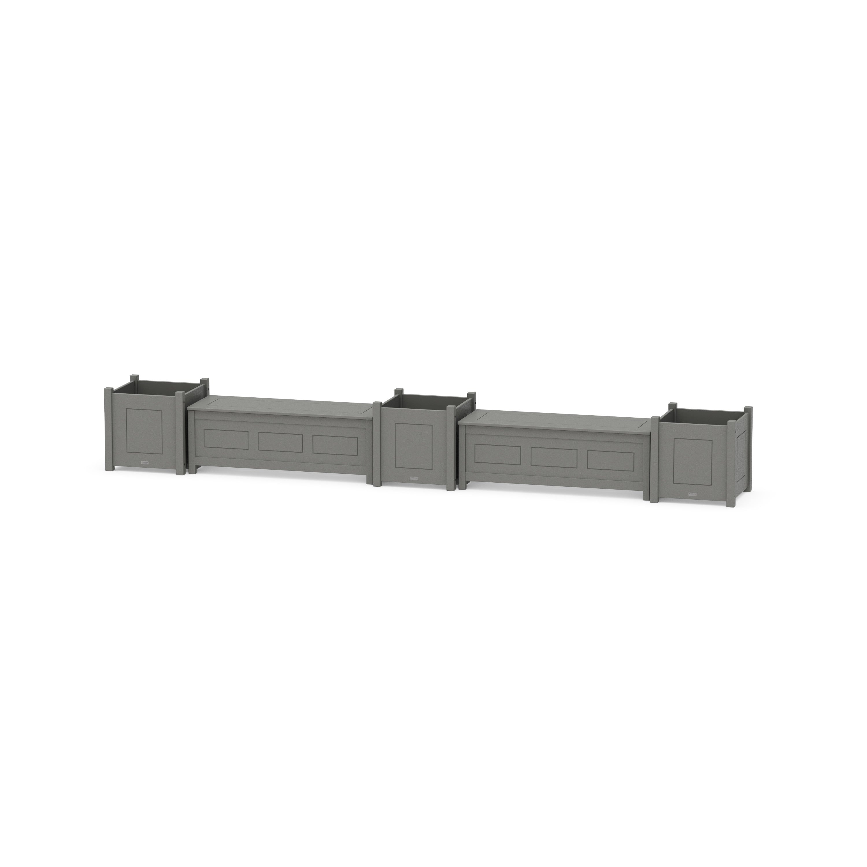 48" Country Living Straight Double Planter Storage Bench Set- Large