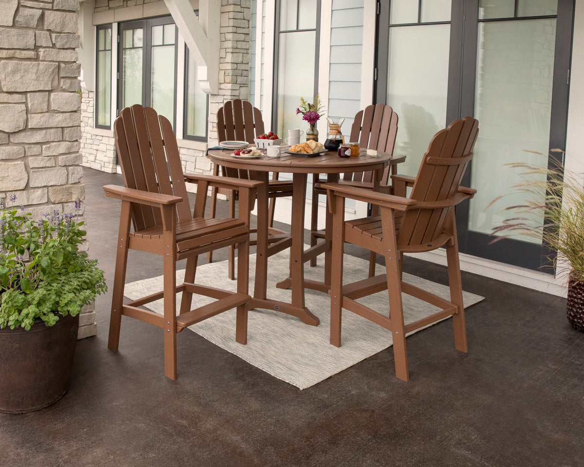 Vineyard Curveback Adirondack 5-Piece Nautical Trestle Bar Set