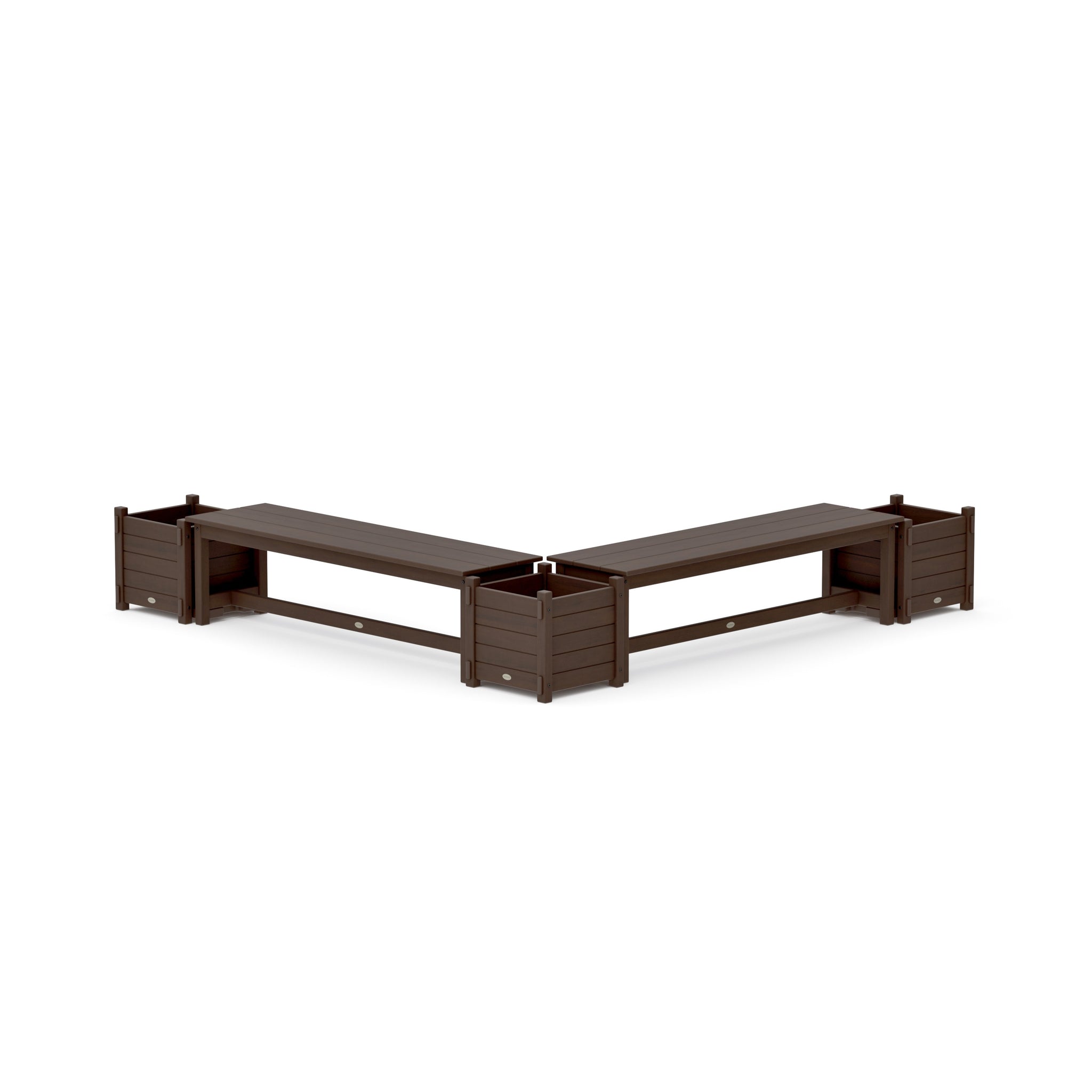 60" Nautical L- Shaped Planter Bench Corner Set