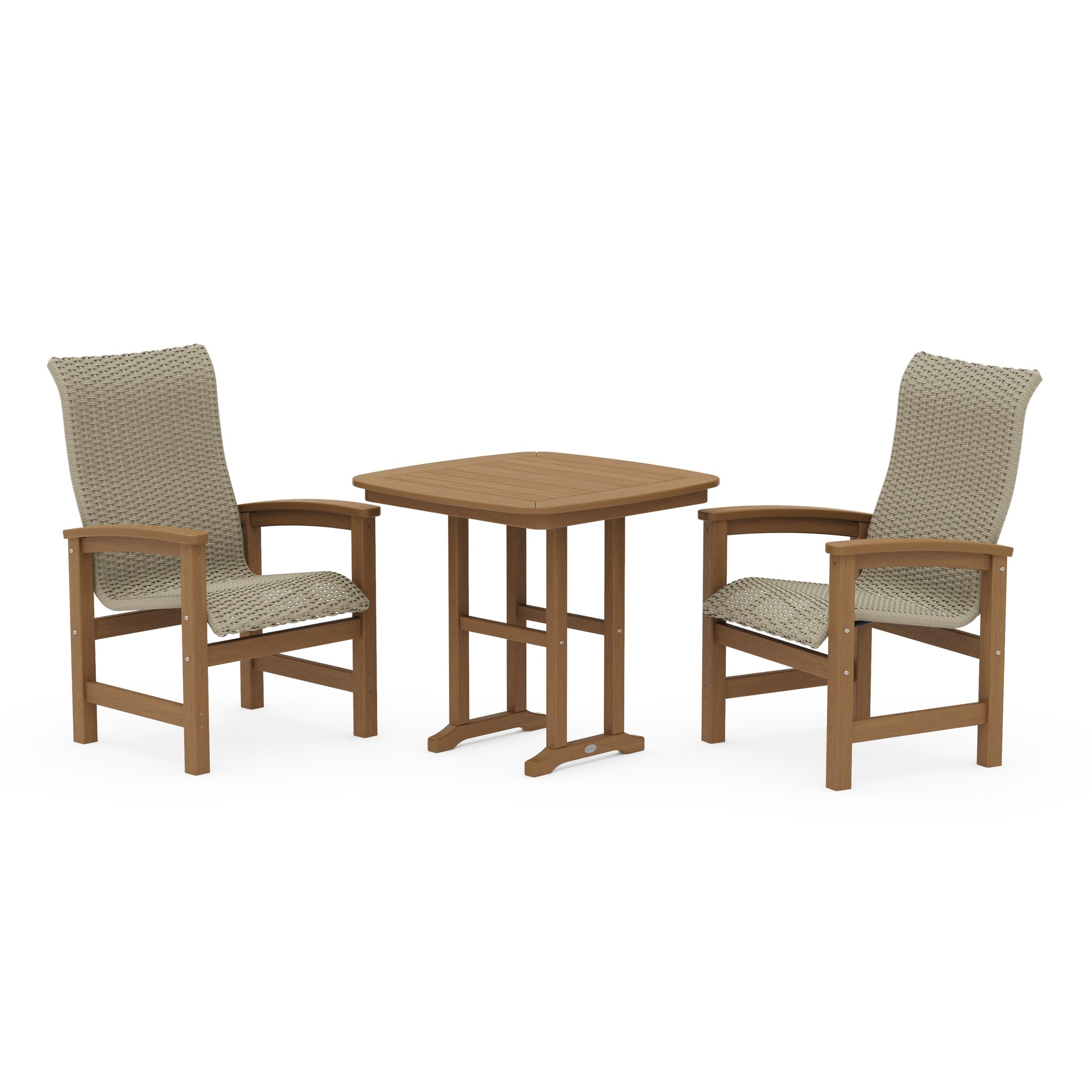 Coastal Woven High-Back 3-Piece Dining Set