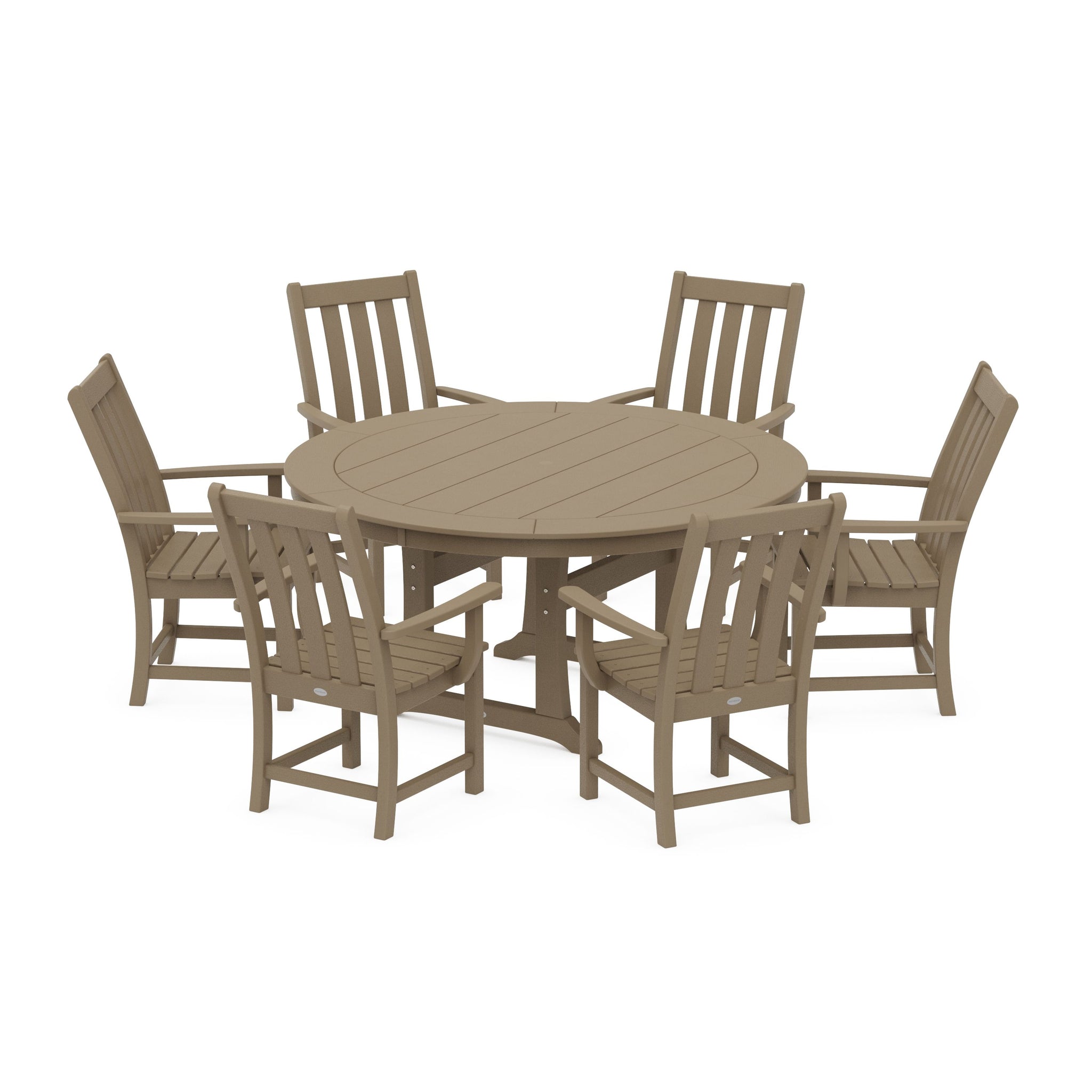 Vineyard 7-Piece Arm Chair Round Dining Set