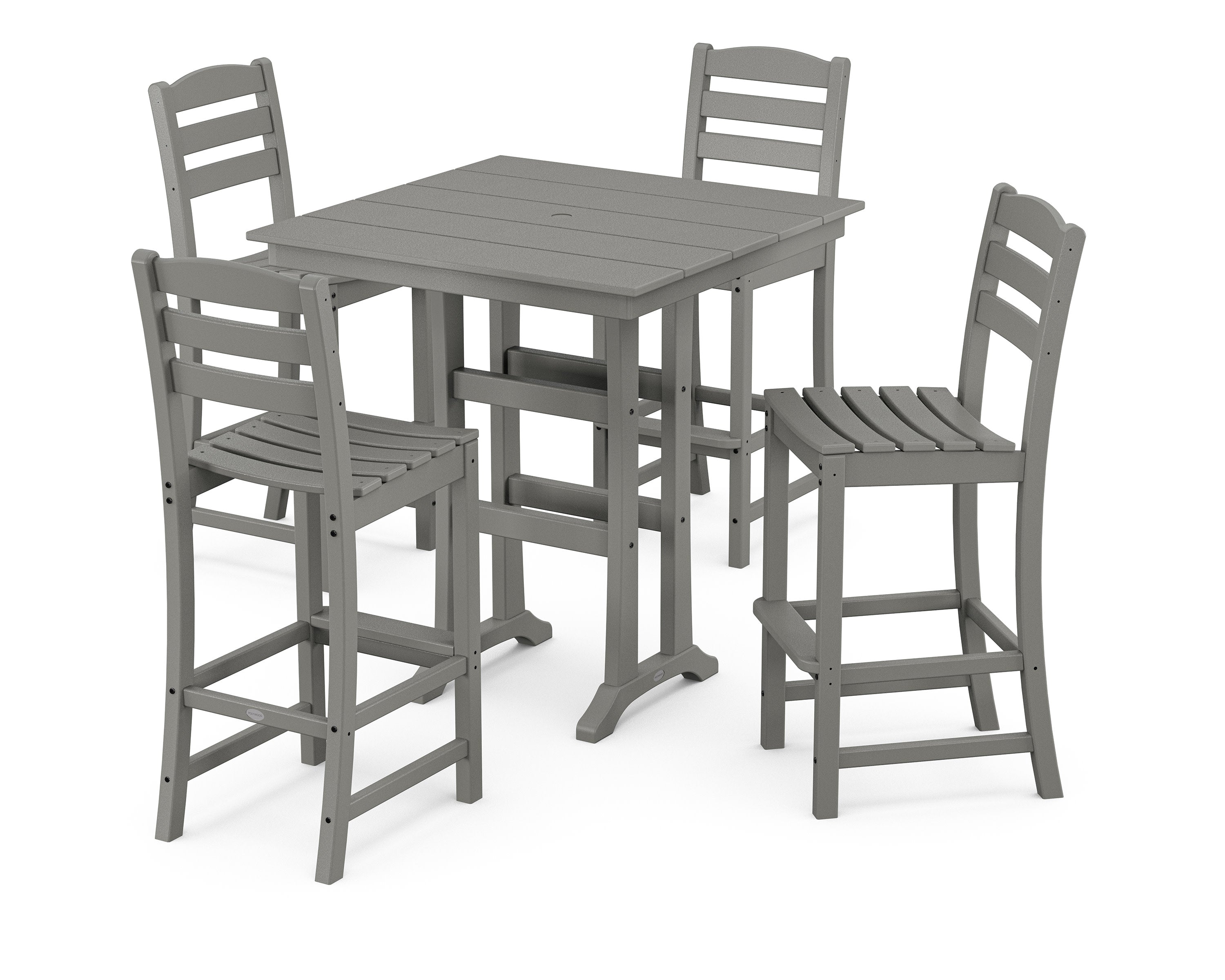 La Casa Café 5-Piece Farmhouse Trestle Bar Set