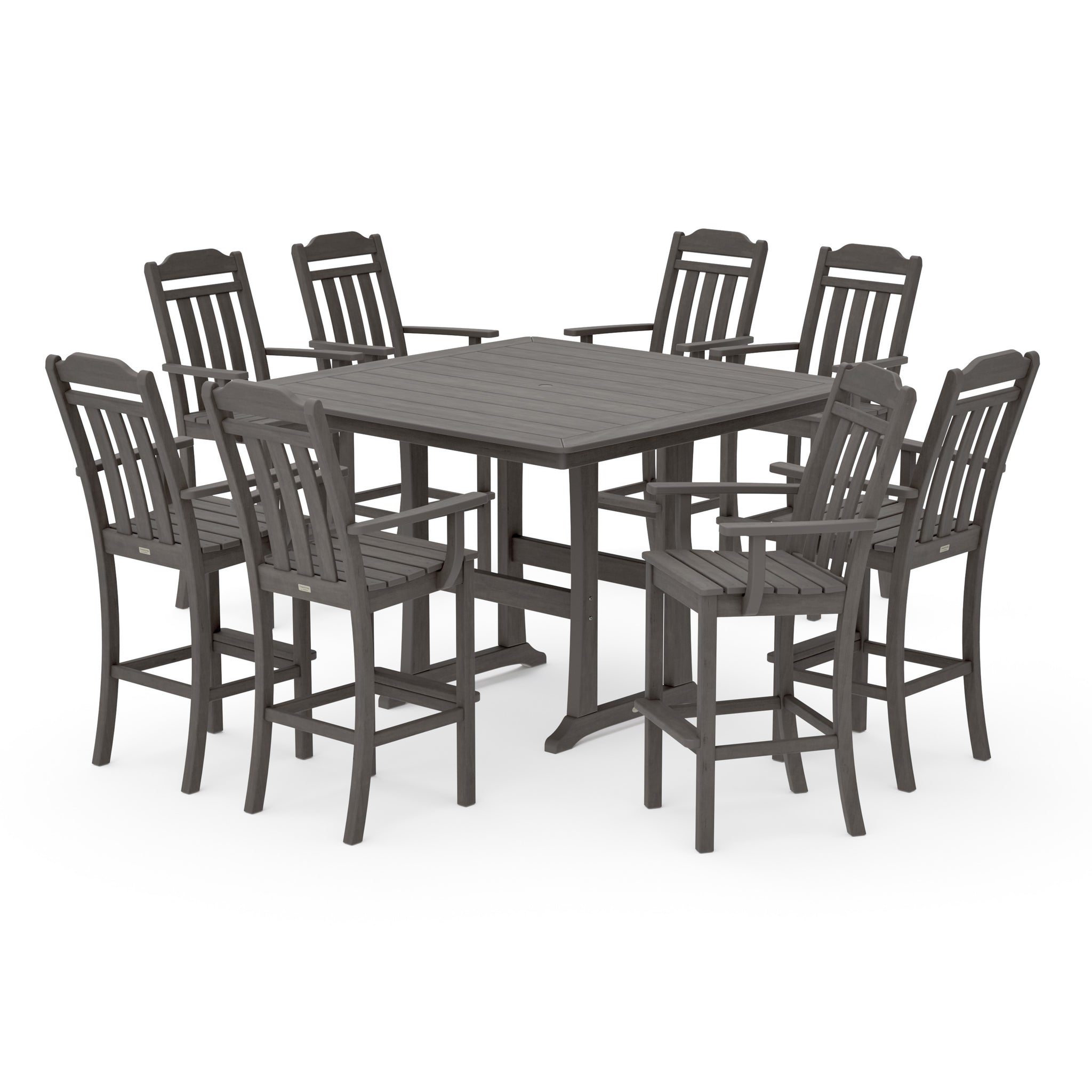 Cottage 9-Piece Bar Set with Trestle Legs