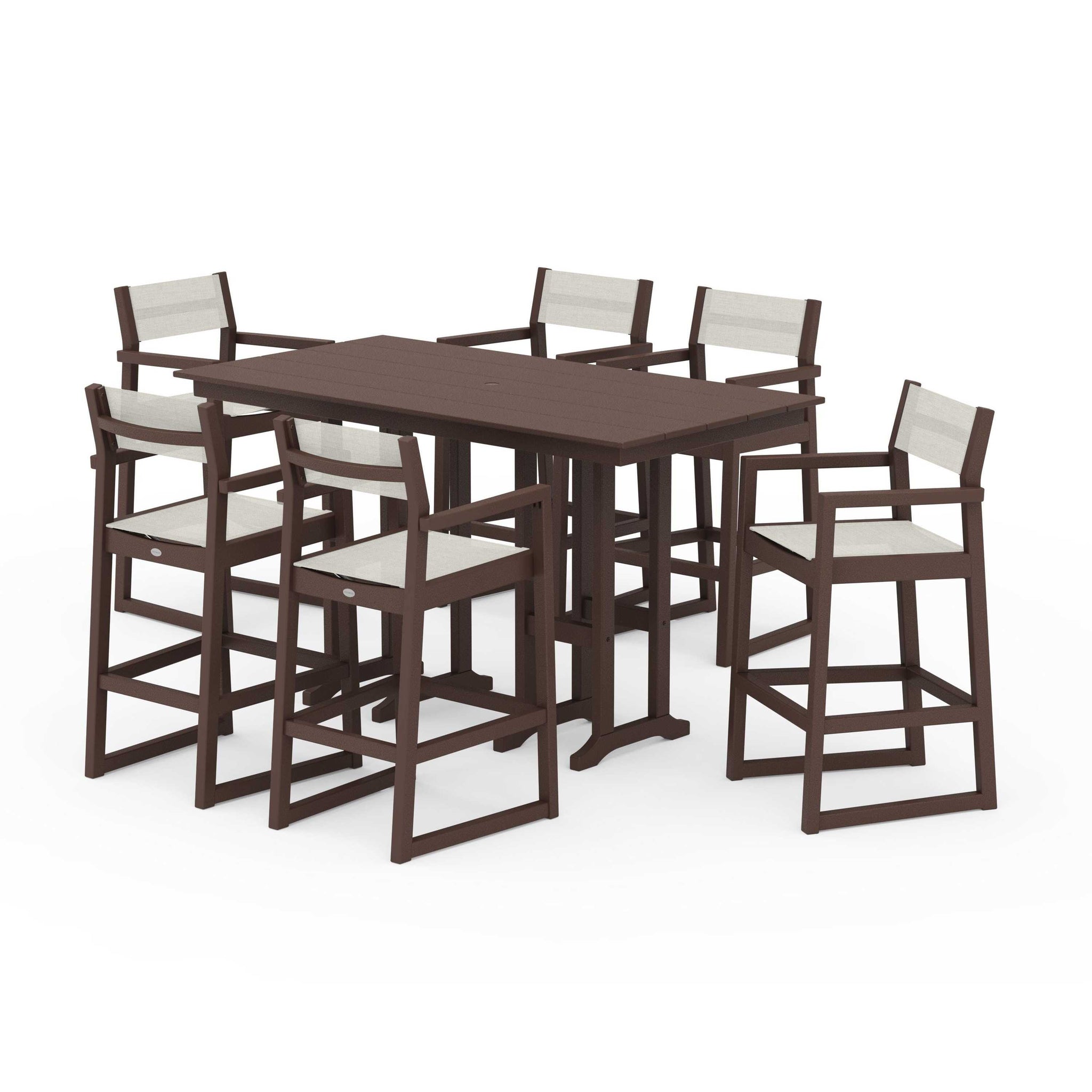 EDGE Sling Arm Chair 7-Piece Farmhouse Bar Set