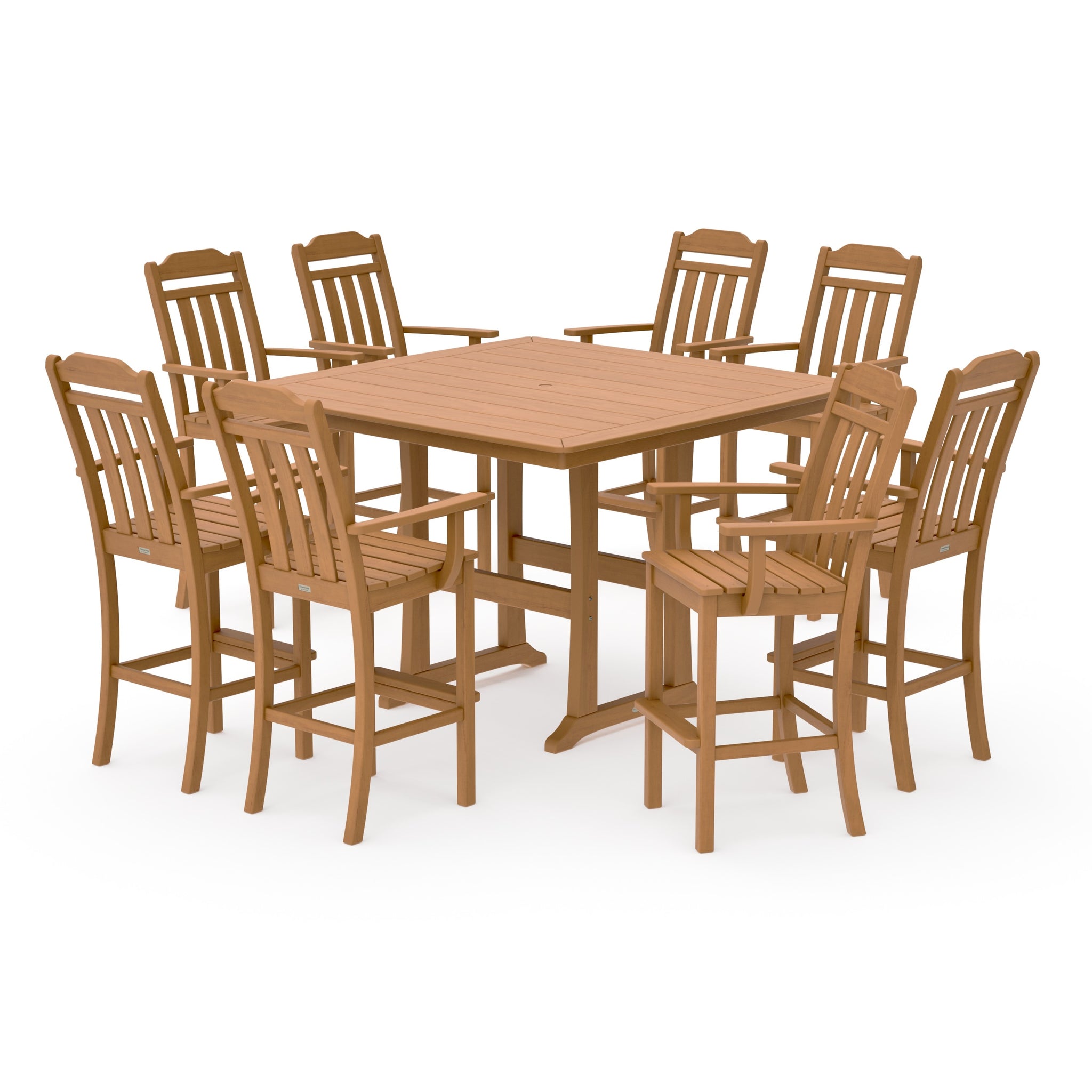 Cottage 9-Piece Bar Set with Trestle Legs