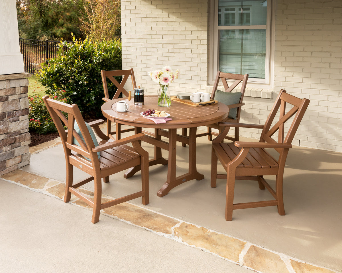Braxton 5-Piece Nautical Trestle Arm Chair Dining Set