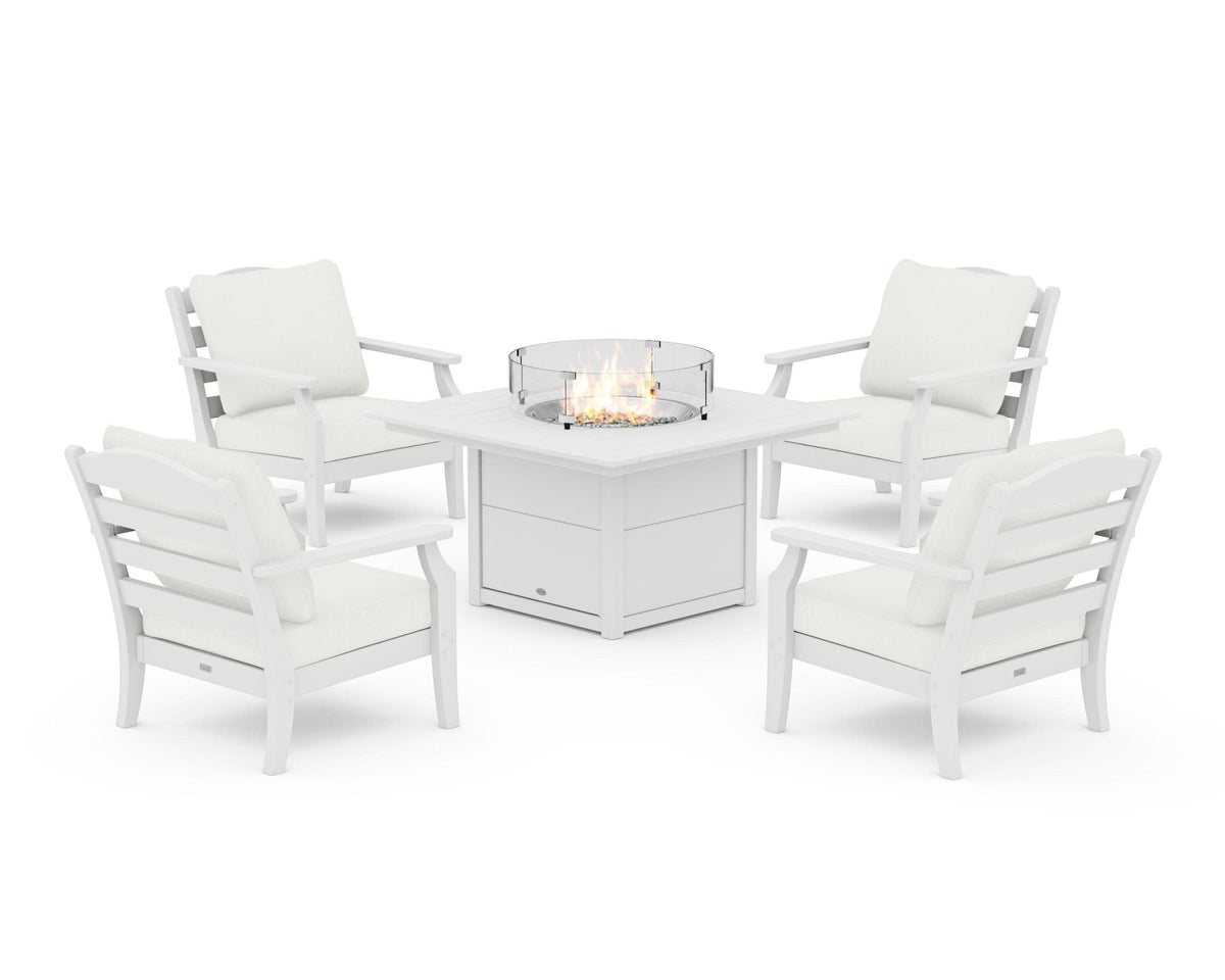 Savannah 5-Piece Deep Seating Set with Fire Pit Table
