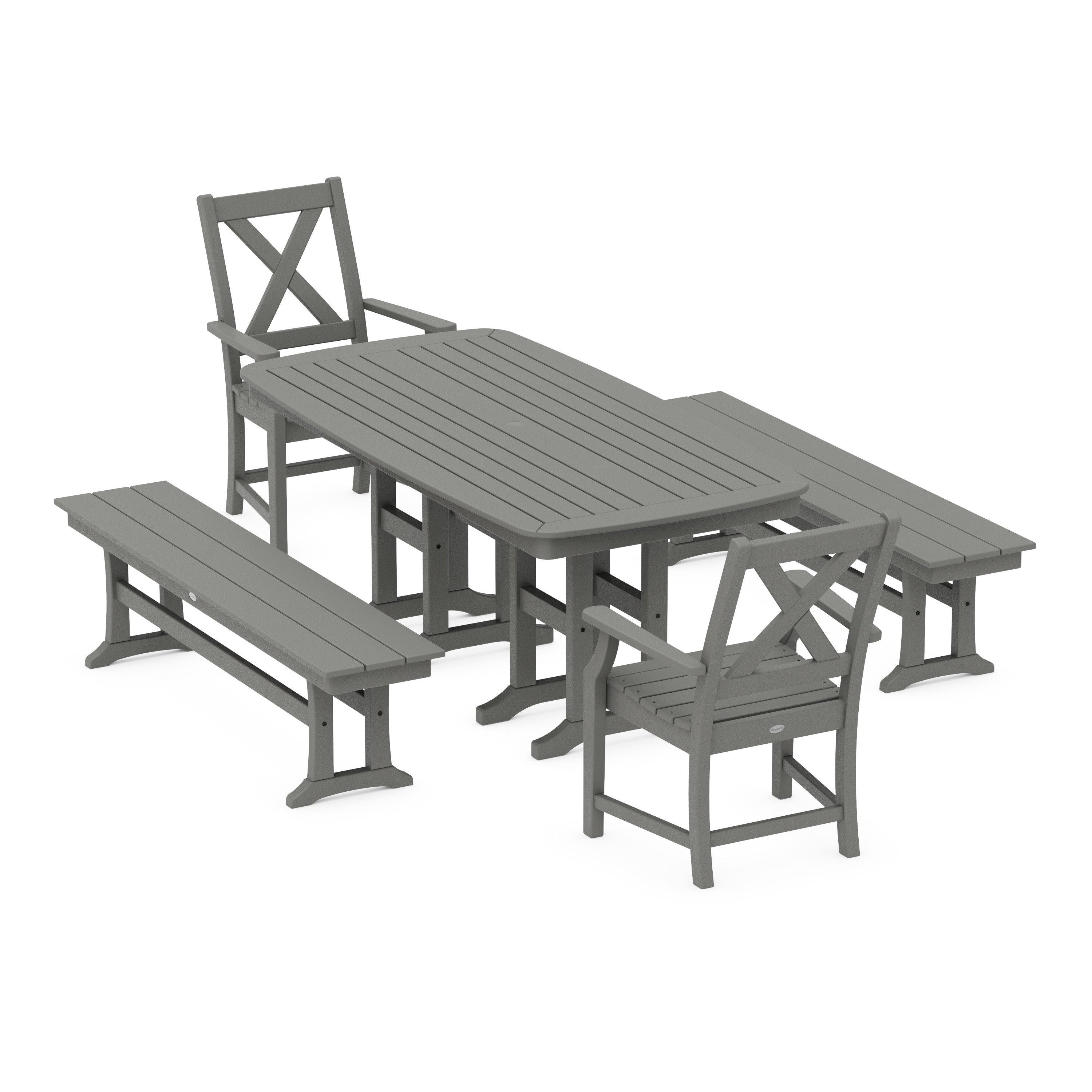 Braxton 5-Piece Dining Set with Benches