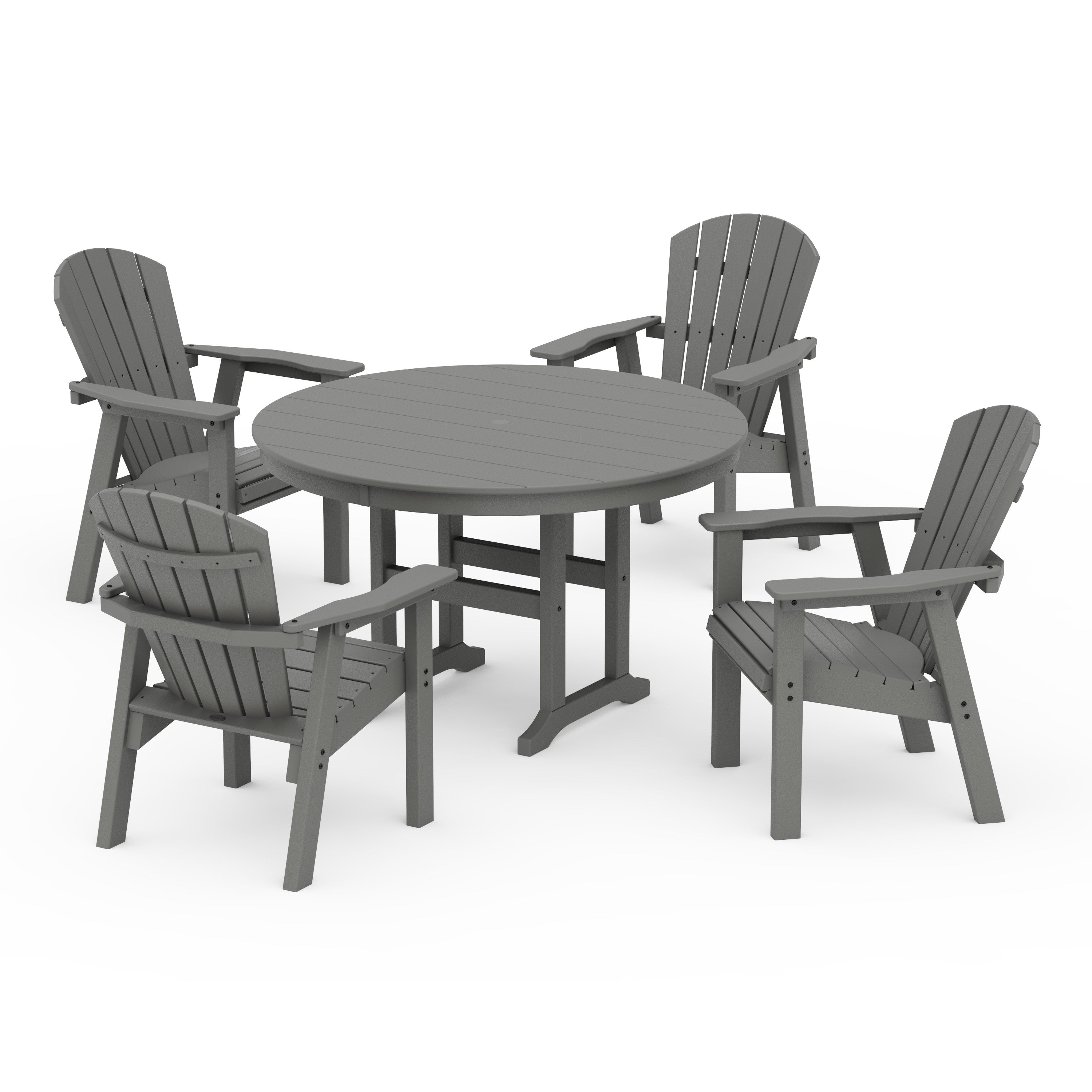 Seashell 5-Piece Round Farmhouse Dining Set