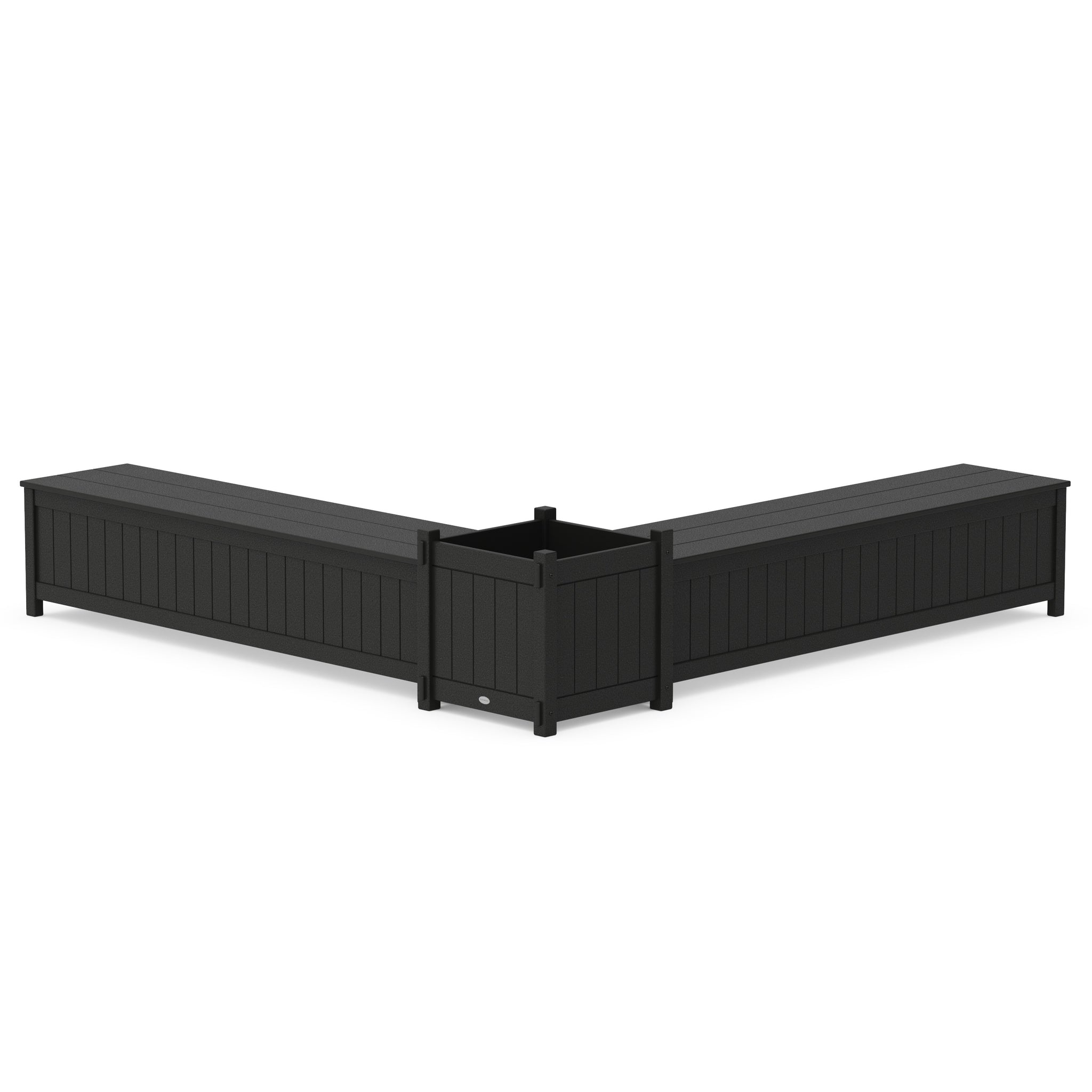 72" Vineyard L- Shaped Planter Storage Bench Set- Large