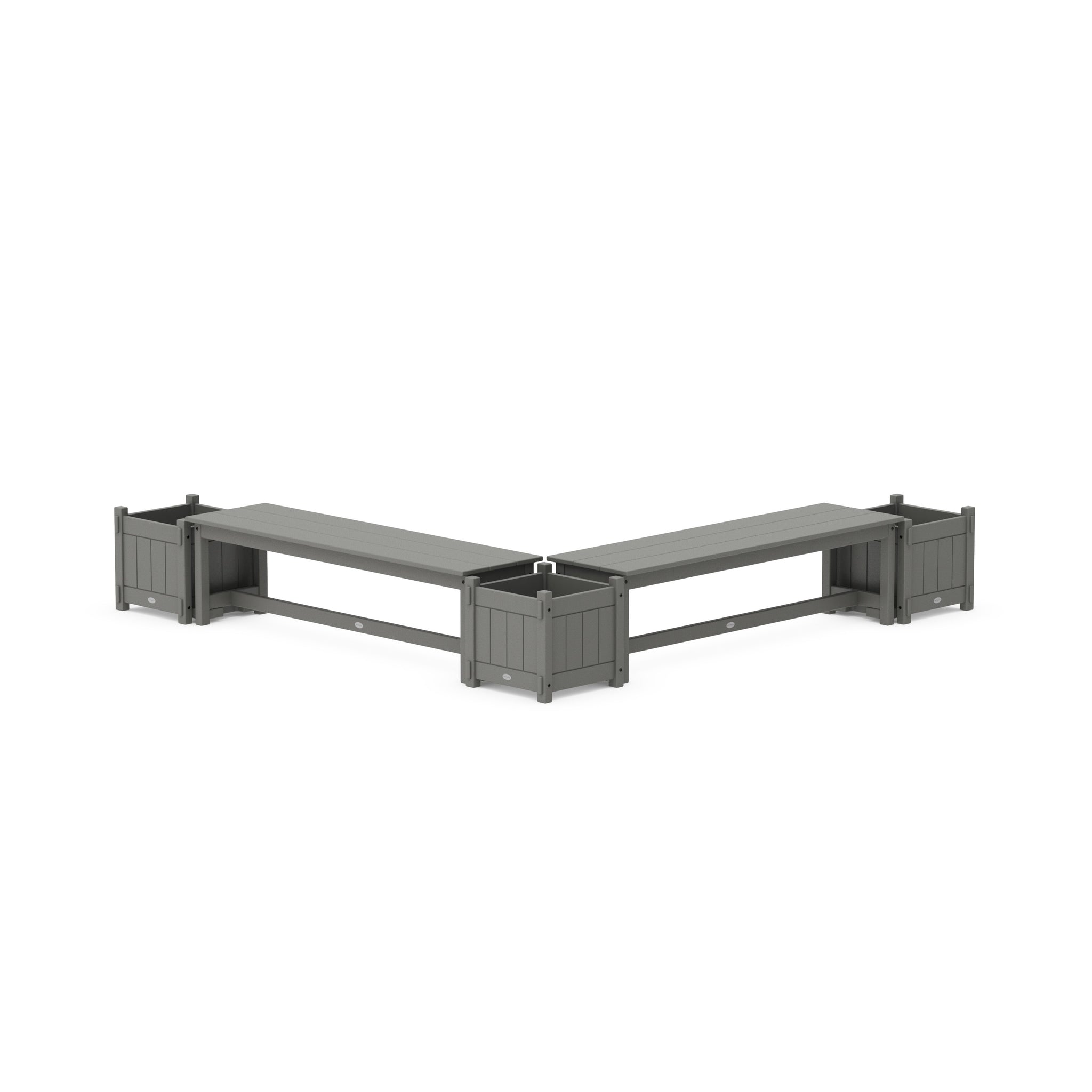 60" Vineyard L- Shaped Planter Bench Corner Set