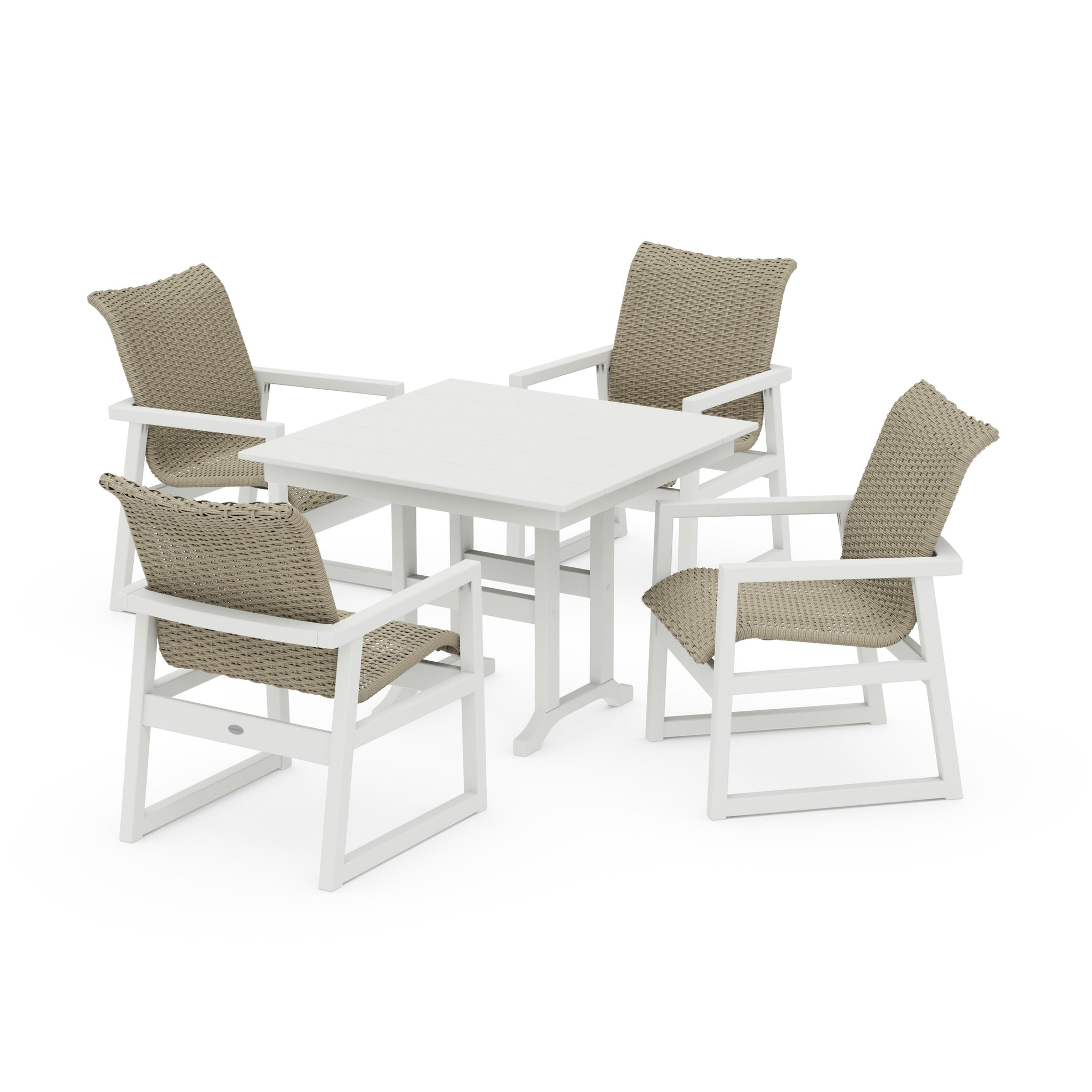 EDGE Woven 5-Piece Farmhouse Dining Set