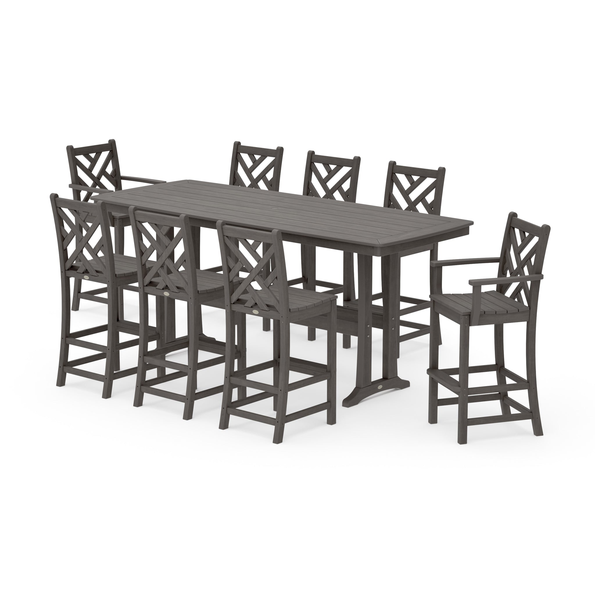 Chippendale 9-Piece Bar Set with Trestle Legs