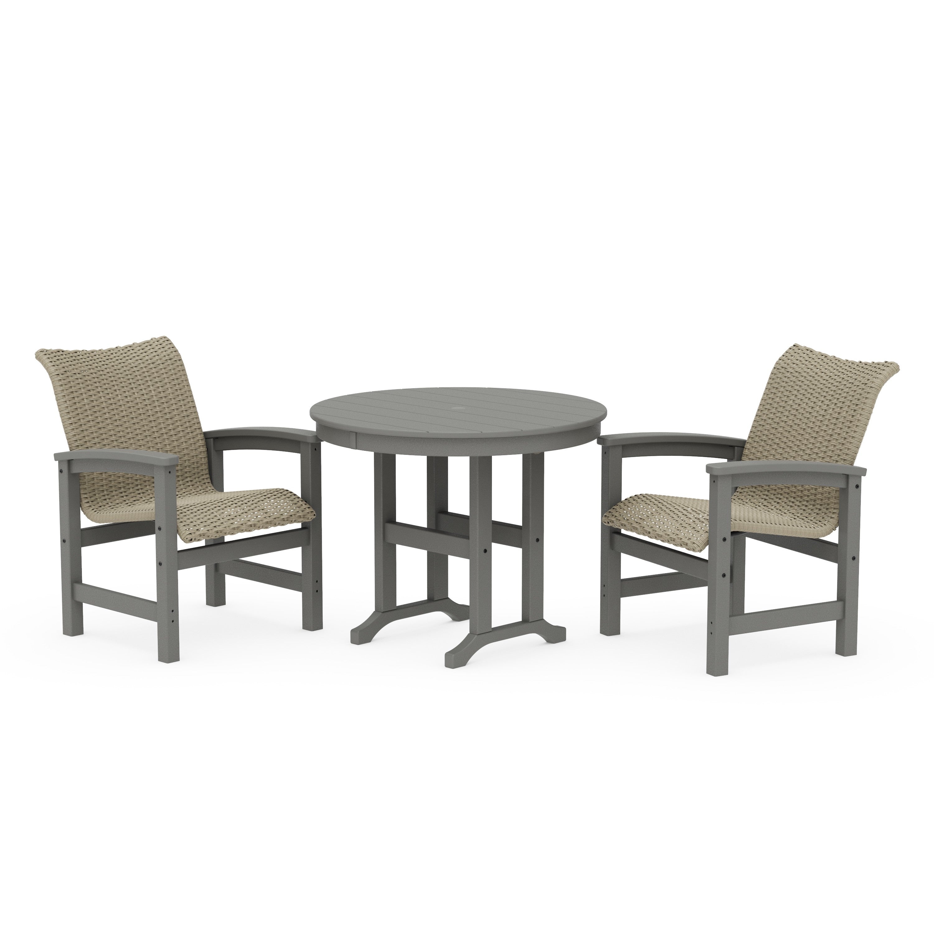 Coastal Woven 3-Piece Farmhouse Dining Set