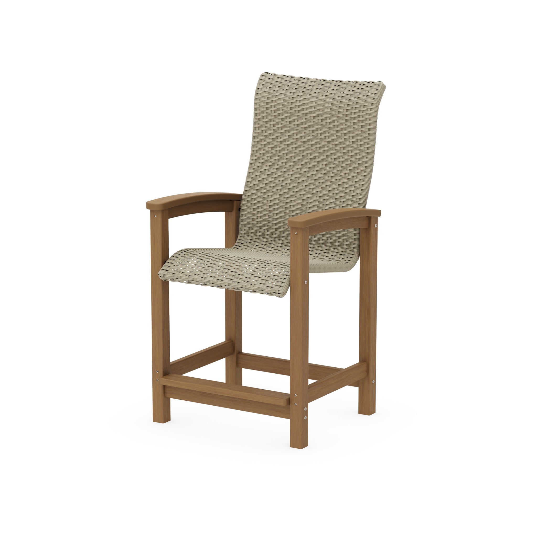 Coastal Woven High-Back Counter Chair