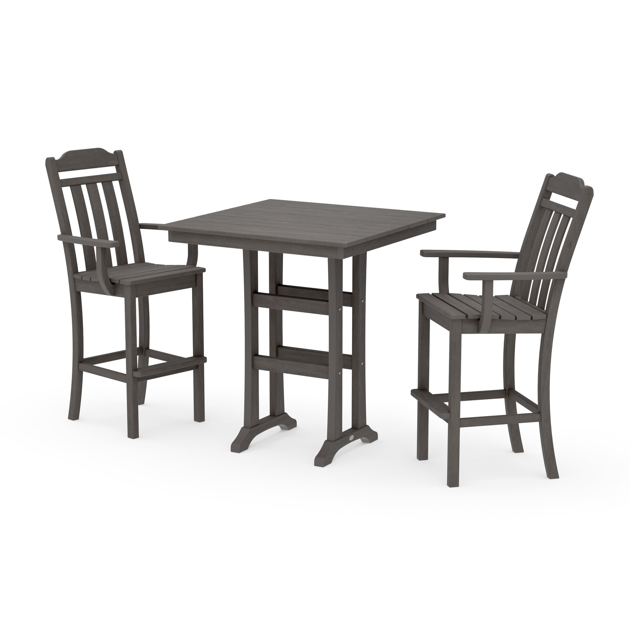 Cottage 3-Piece Farmhouse Bar Set with Trestle Legs