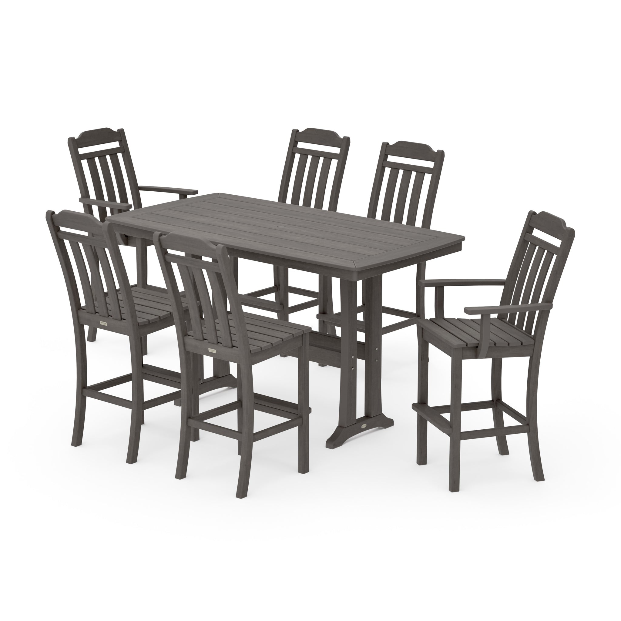 Cottage 7-Piece Bar Set with Trestle Legs