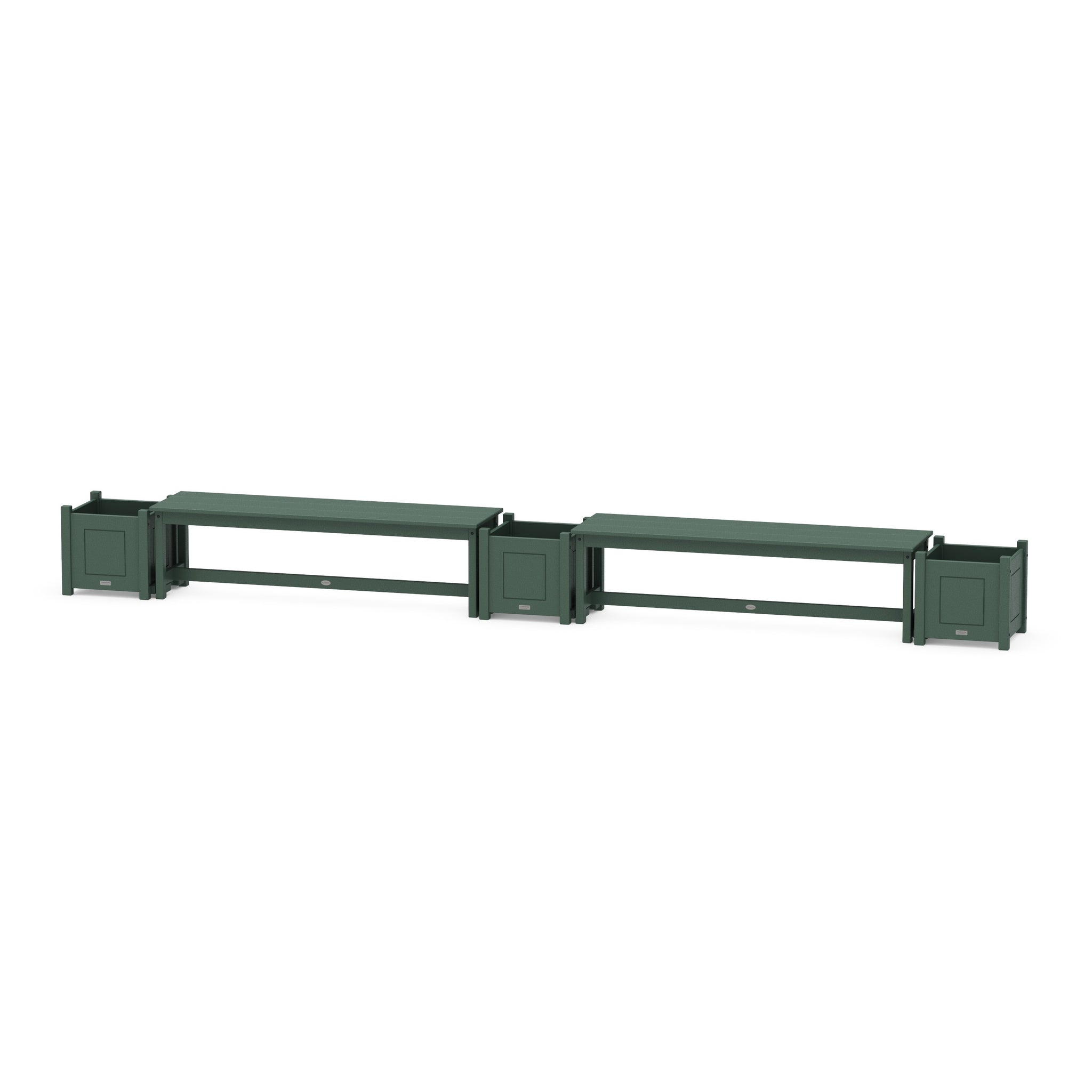 60" Country Living Straight Double Planter Bench Set