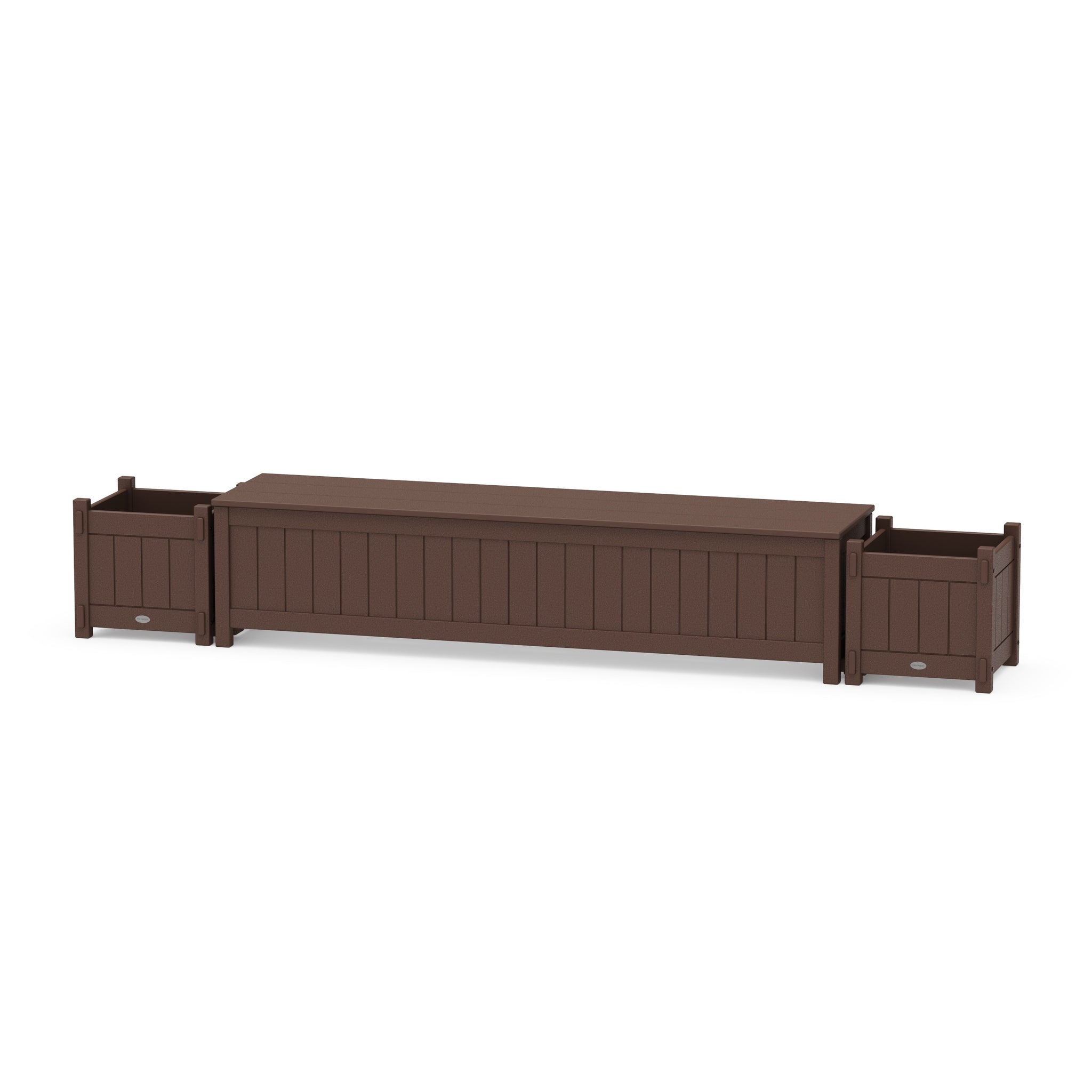 72" Vineyard Straight Planter Storage Bench Set