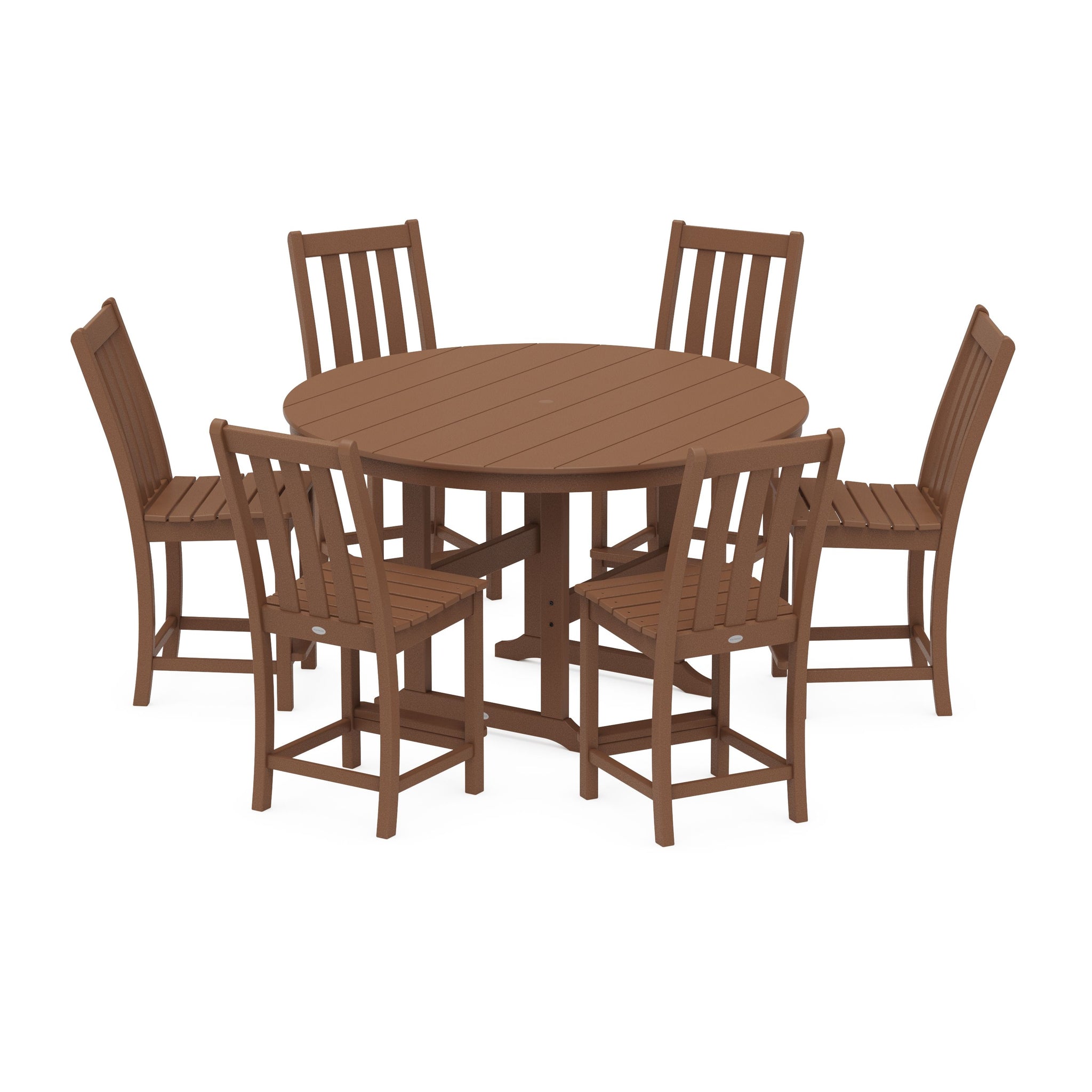Vineyard 7-Piece Farmhouse Side Chair Round Farmhouse Counter Set