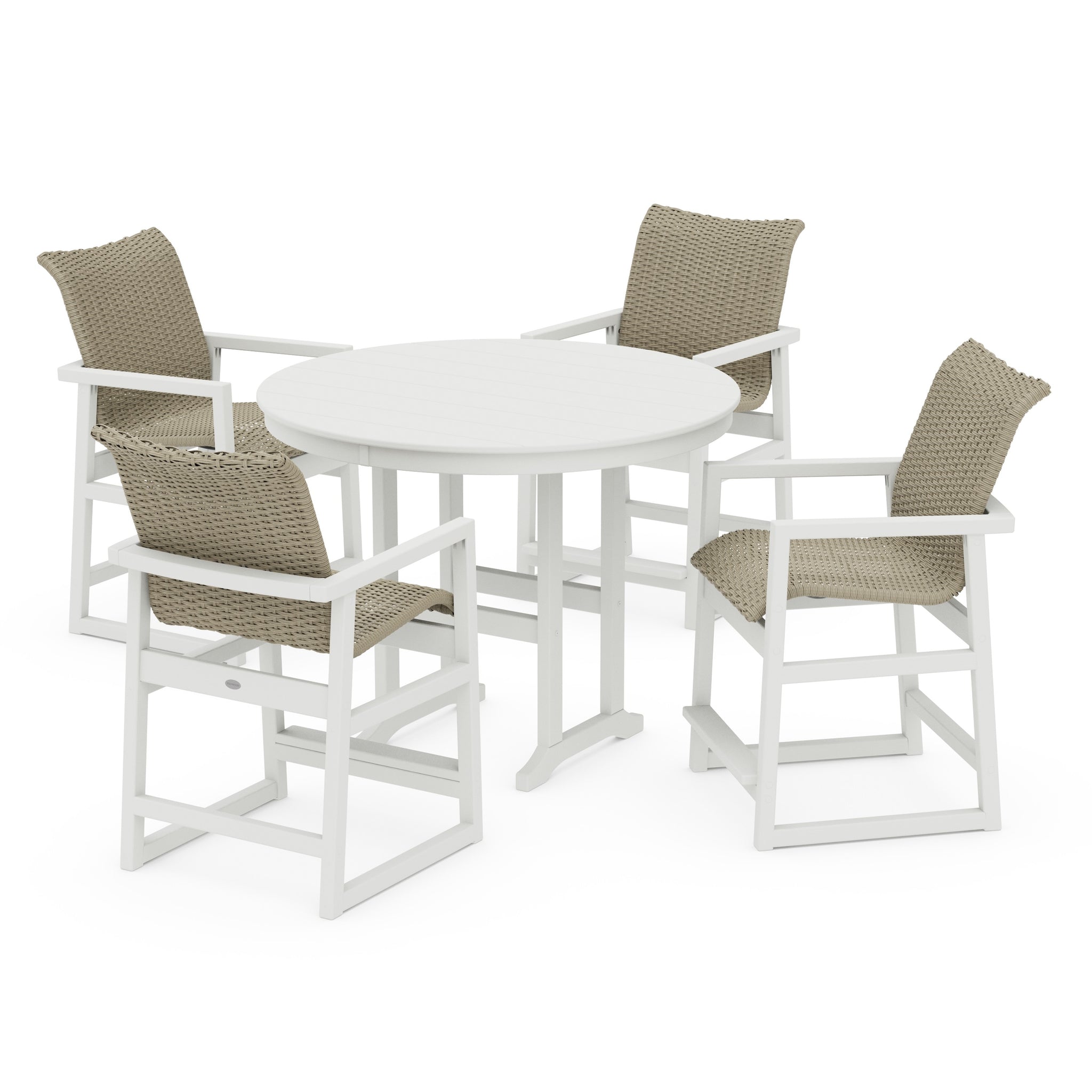 EDGE Woven 5-Piece Round Farmhouse Counter Set