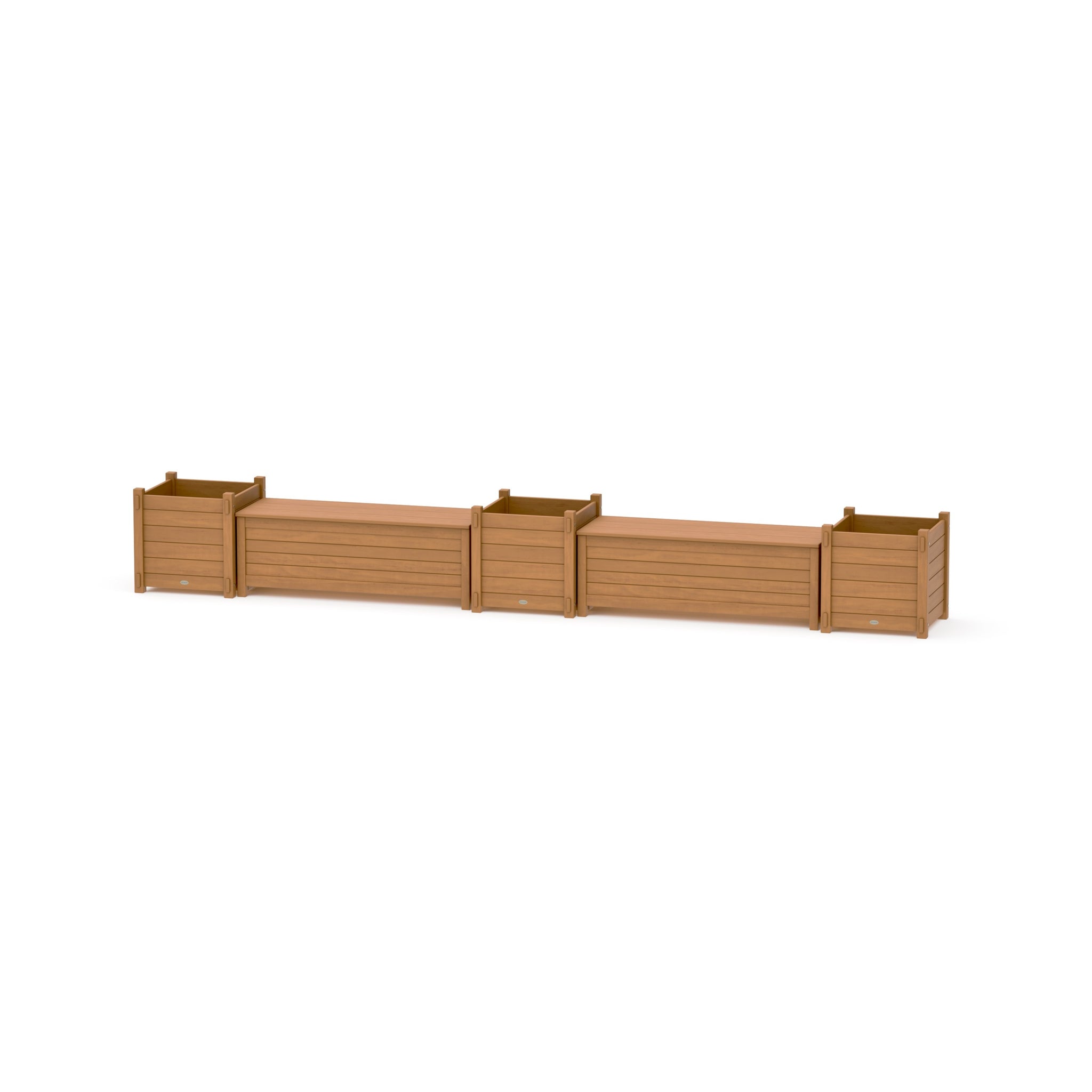 48" Nautical Straight Double Planter Storage Bench Set- Large