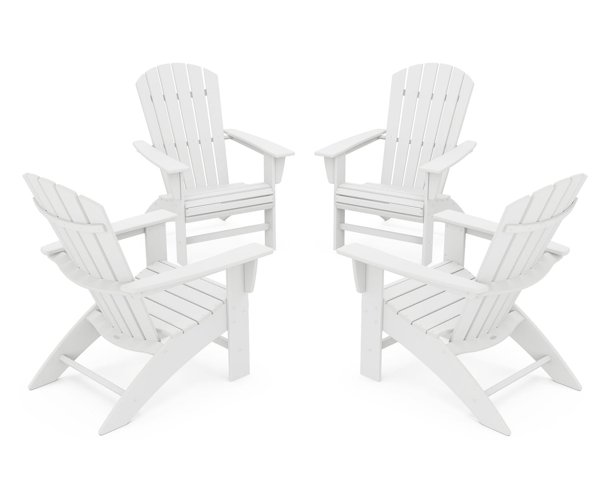 4-Piece Nautical Curveback Adirondack Chair Conversation Set