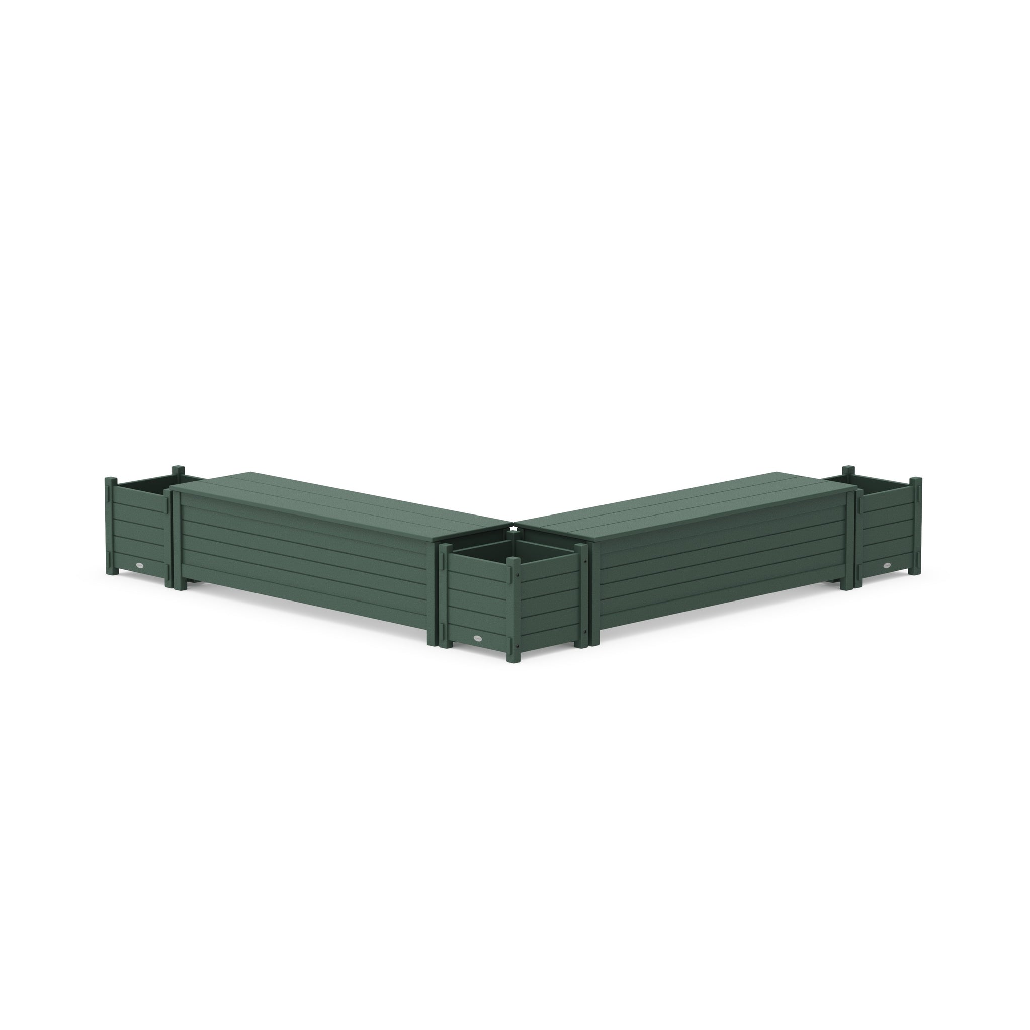 60" Nautical L- Shaped Planter Storage Bench Corner Set