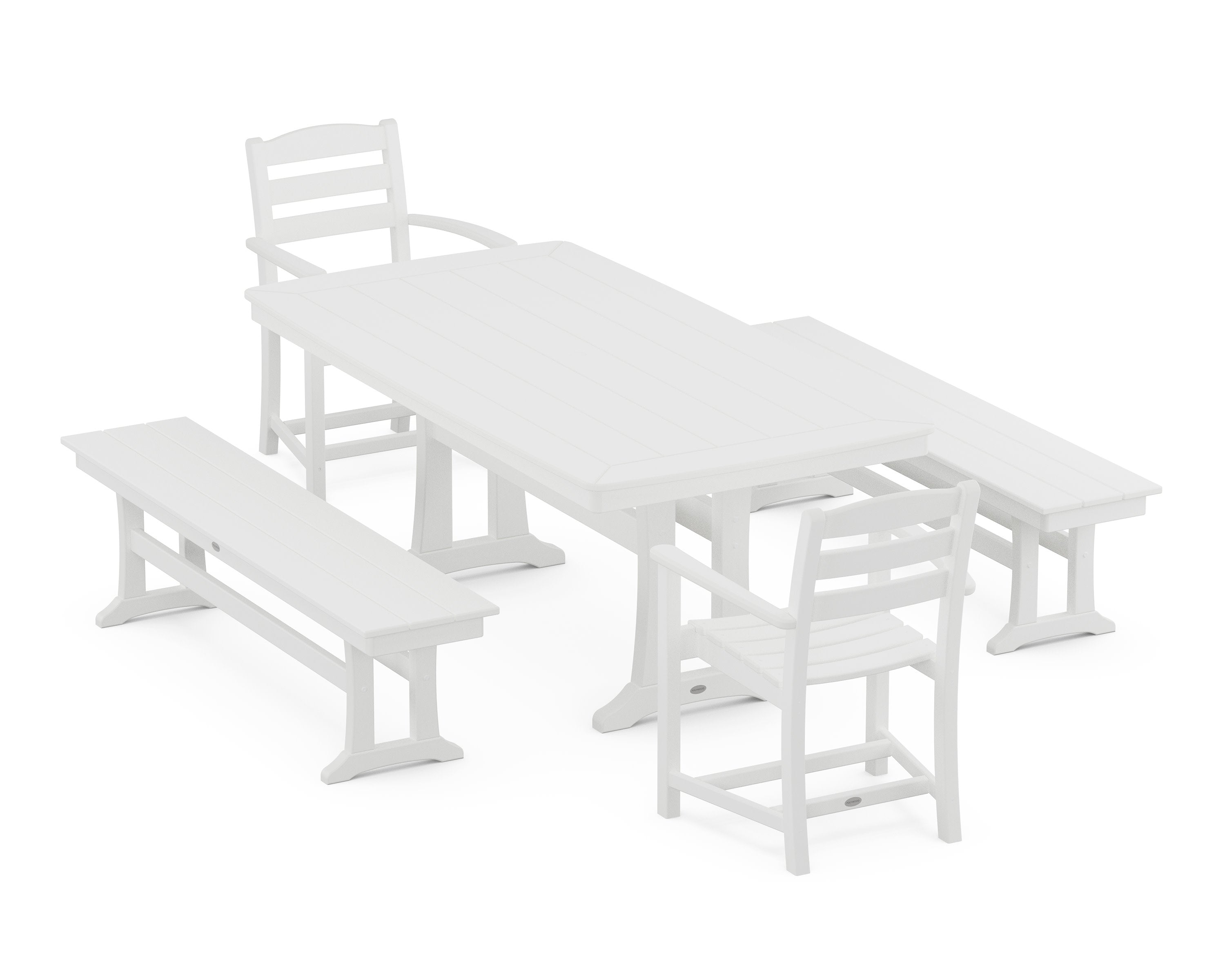 La Casa Cafe 5-Piece Dining Set with Trestle Legs