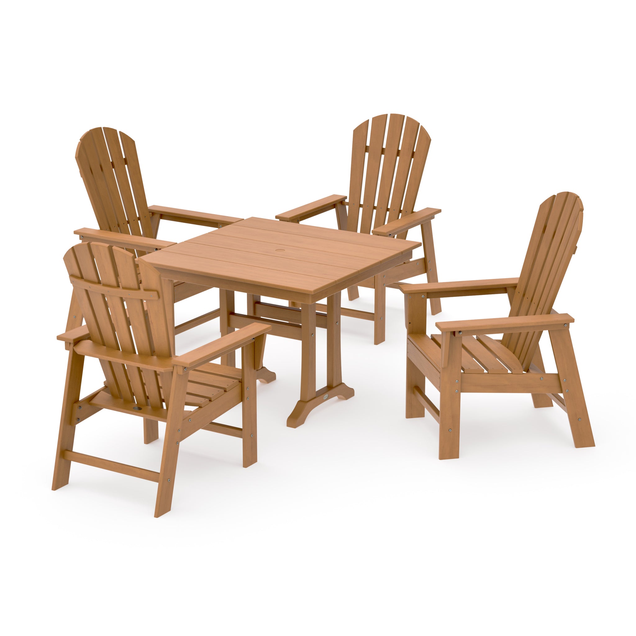 South Beach 5-Piece Farmhouse Dining Set With Trestle Legs